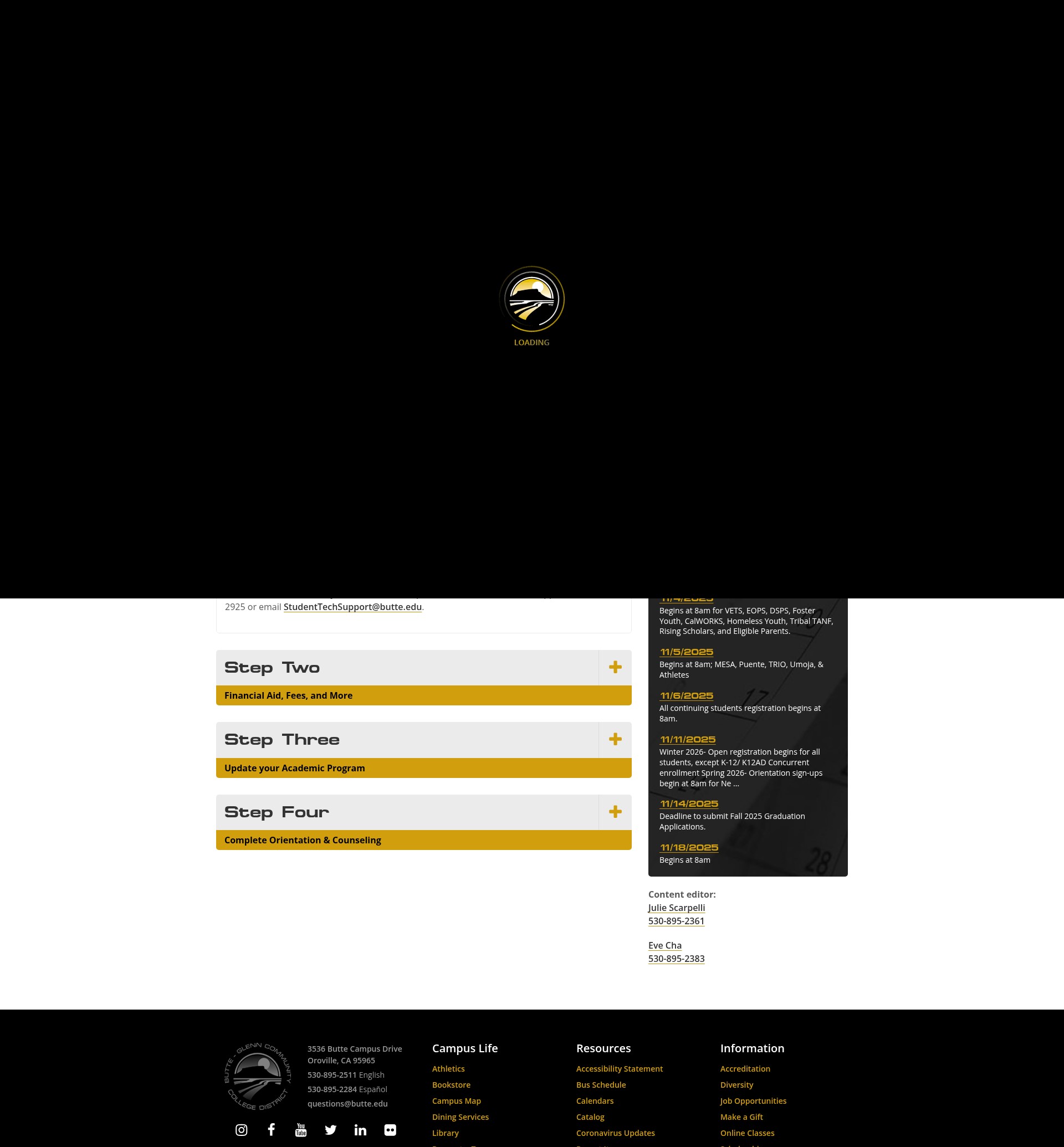 Screenshot of www.butte.edu