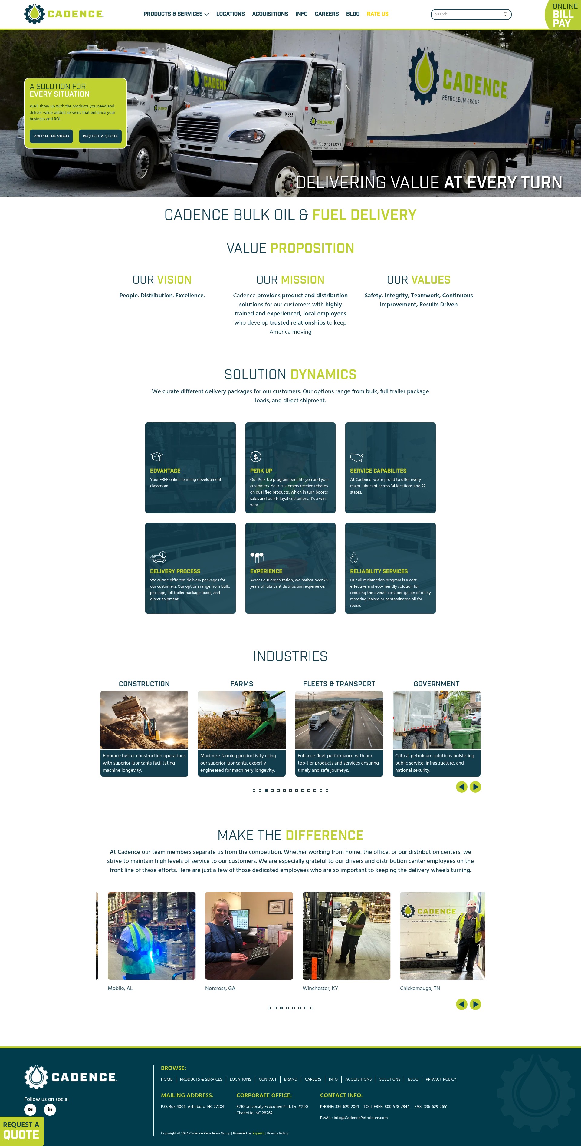Screenshot of www.cadencepetroleum.com