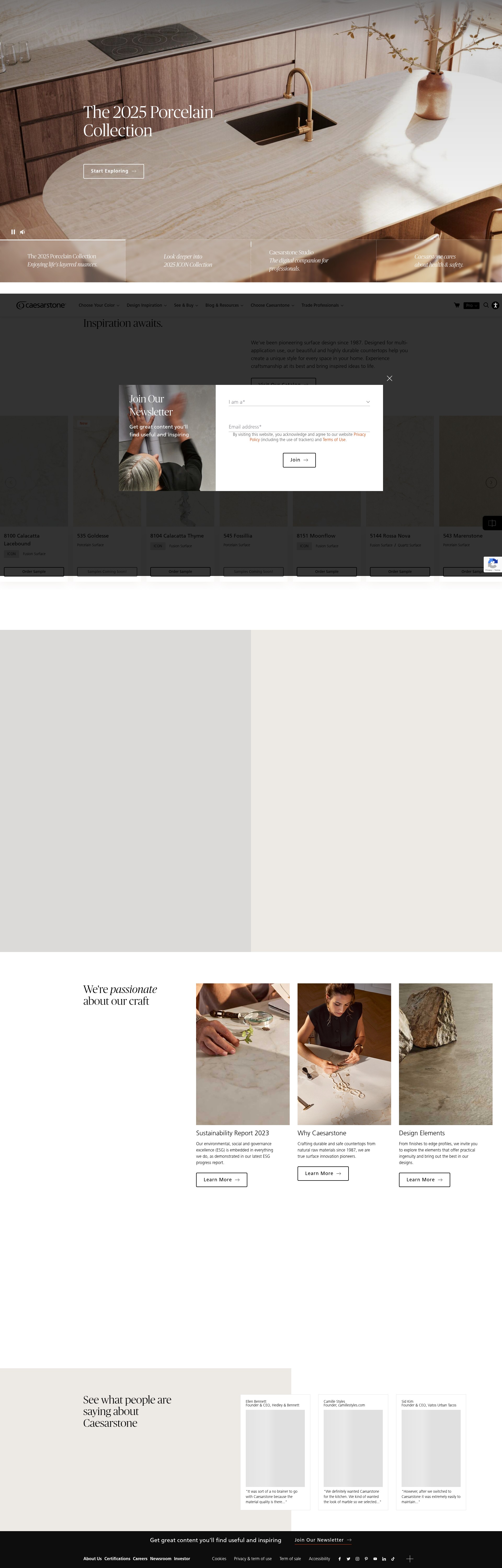 Screenshot of www.caesarstoneus.com