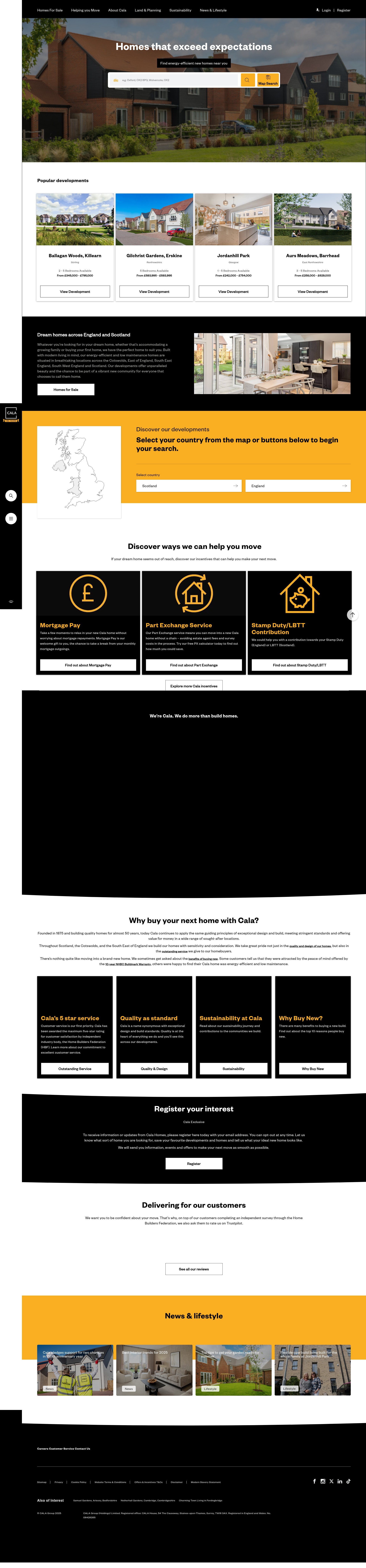 Screenshot of www.cala.co.uk