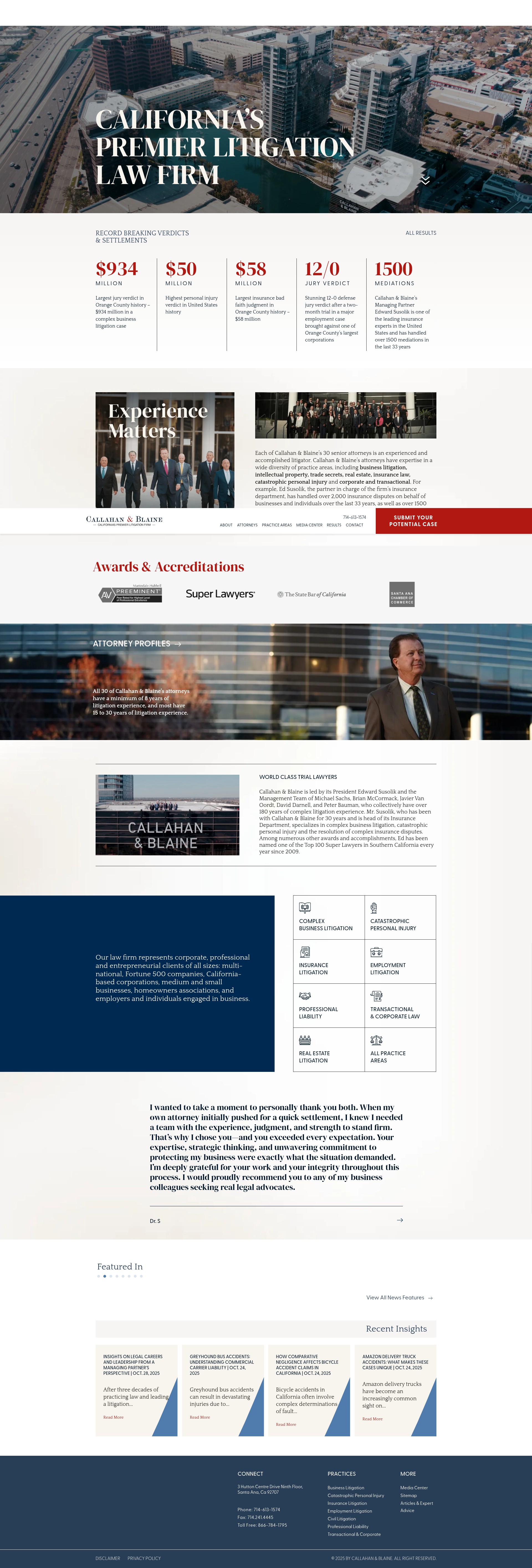 Screenshot of www.callahan-law.com