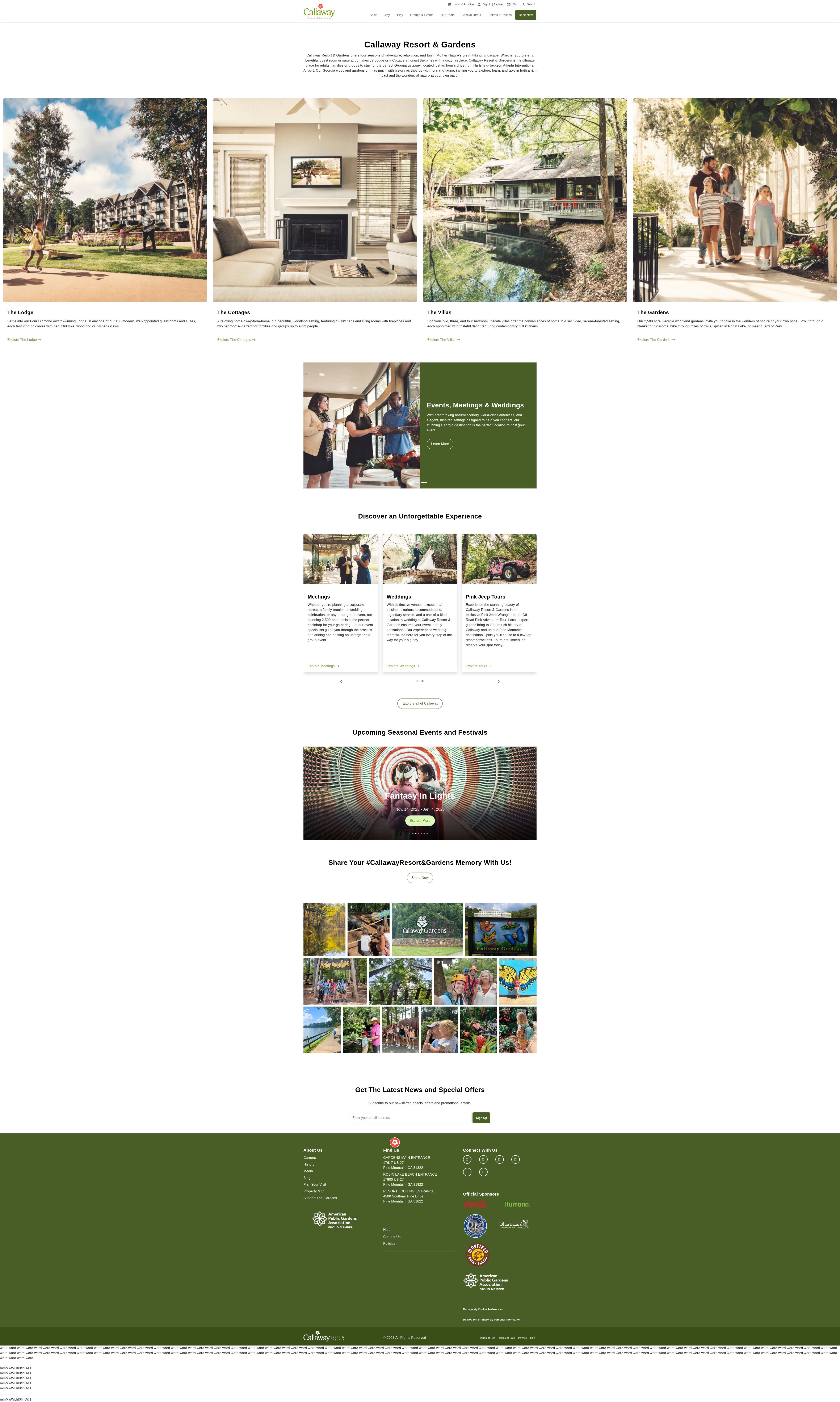 Screenshot of www.callawaygardens.com