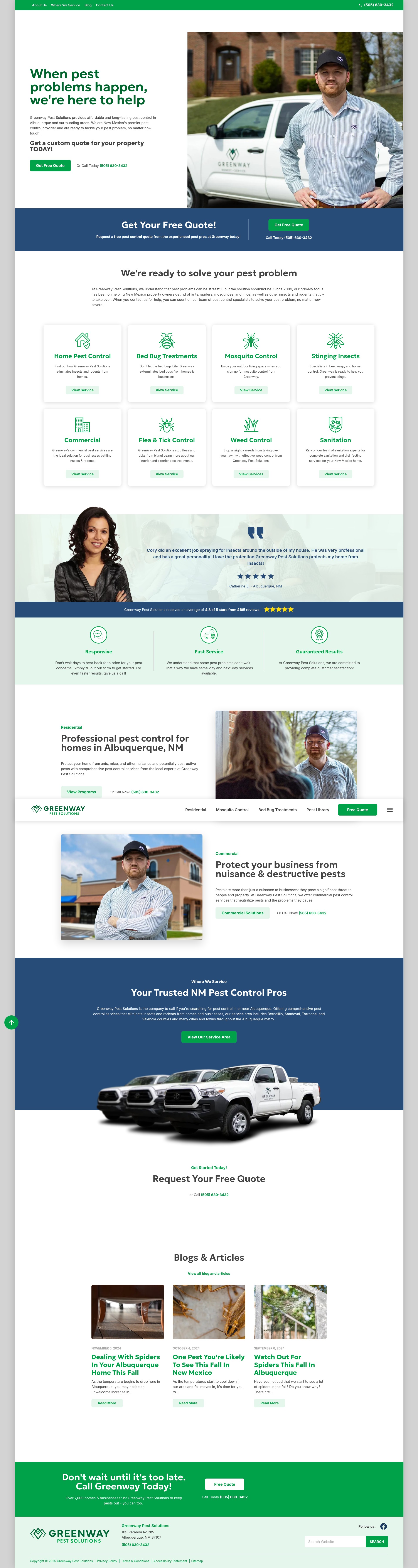 Screenshot of www.callgreenwaypest.com