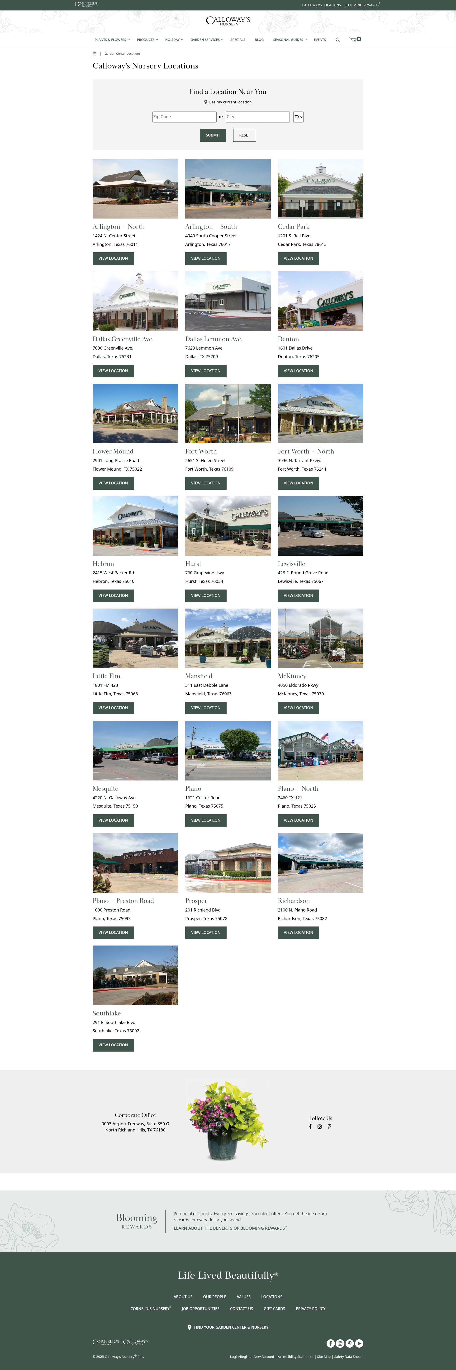 Screenshot of www.calloways.com