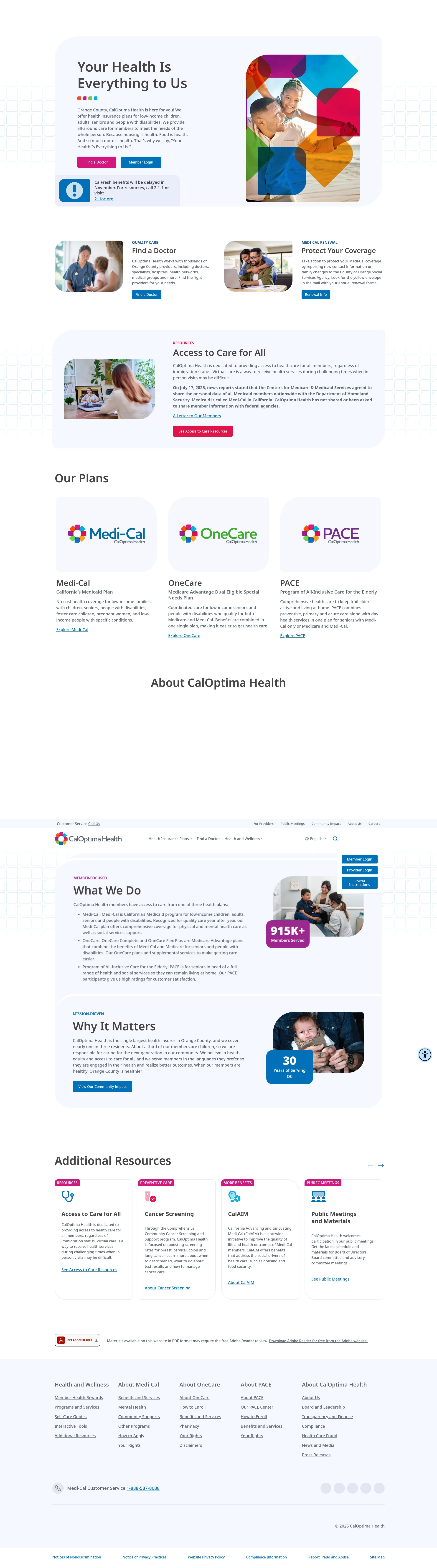 Screenshot of www.caloptima.org