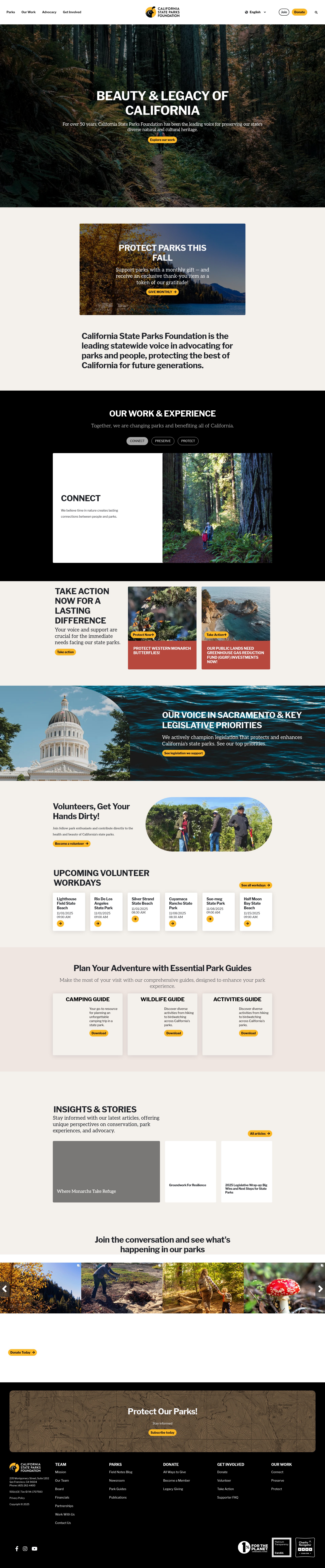 Screenshot of www.calparks.org