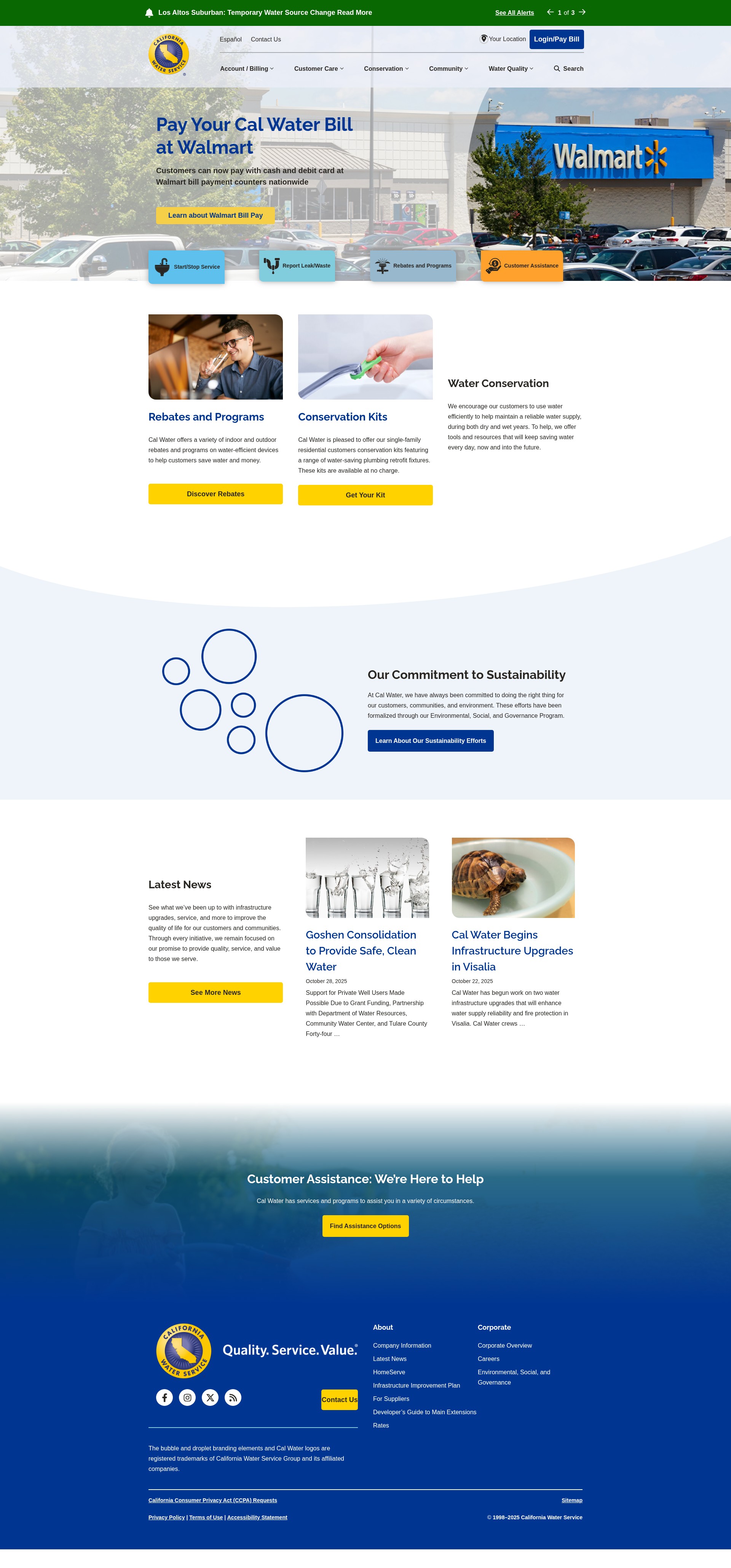Screenshot of www.calwater.com