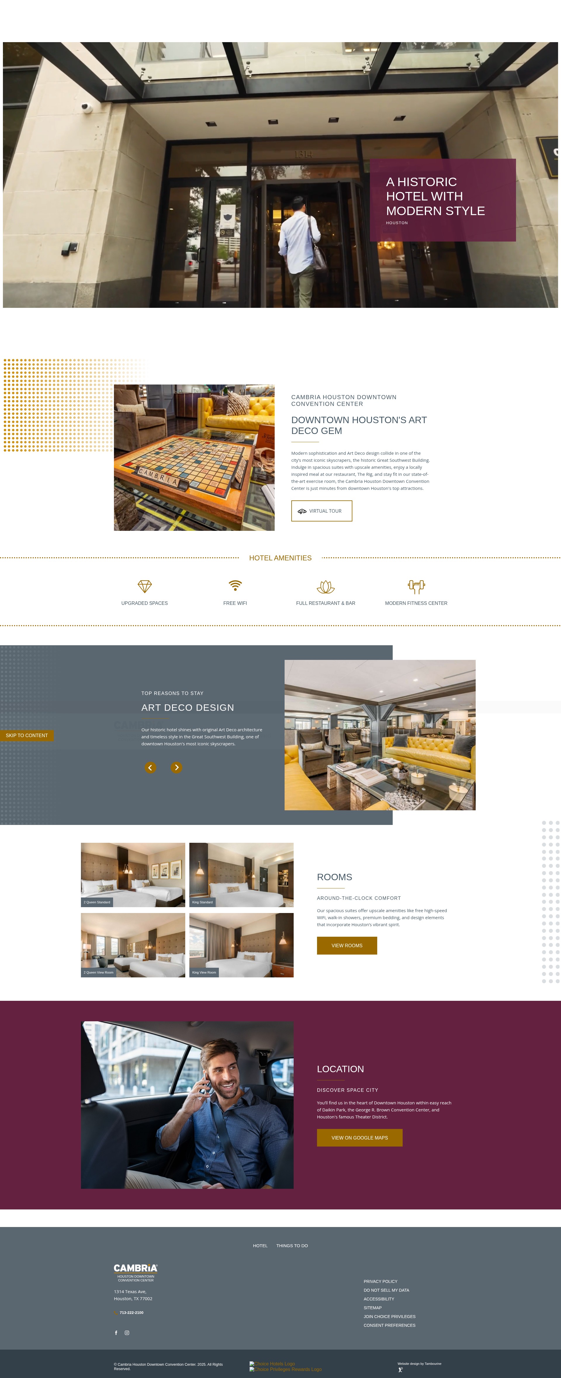 Screenshot of www.cambriahoustondowntown.com