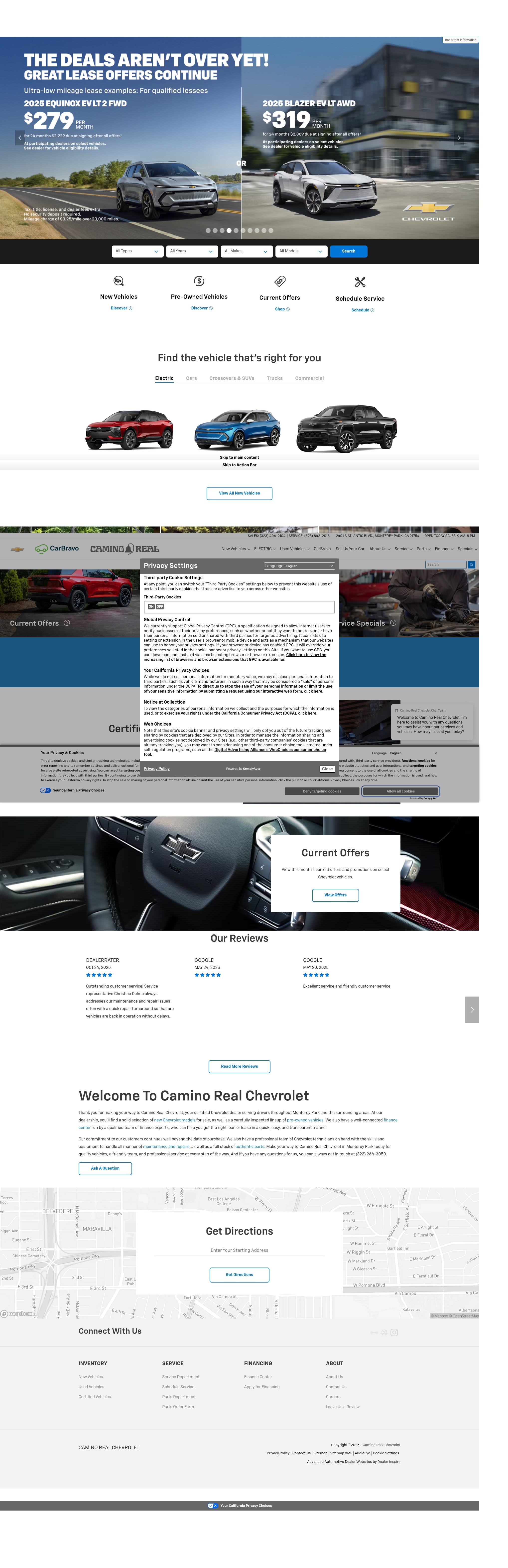 Screenshot of www.caminorealchevrolet.com