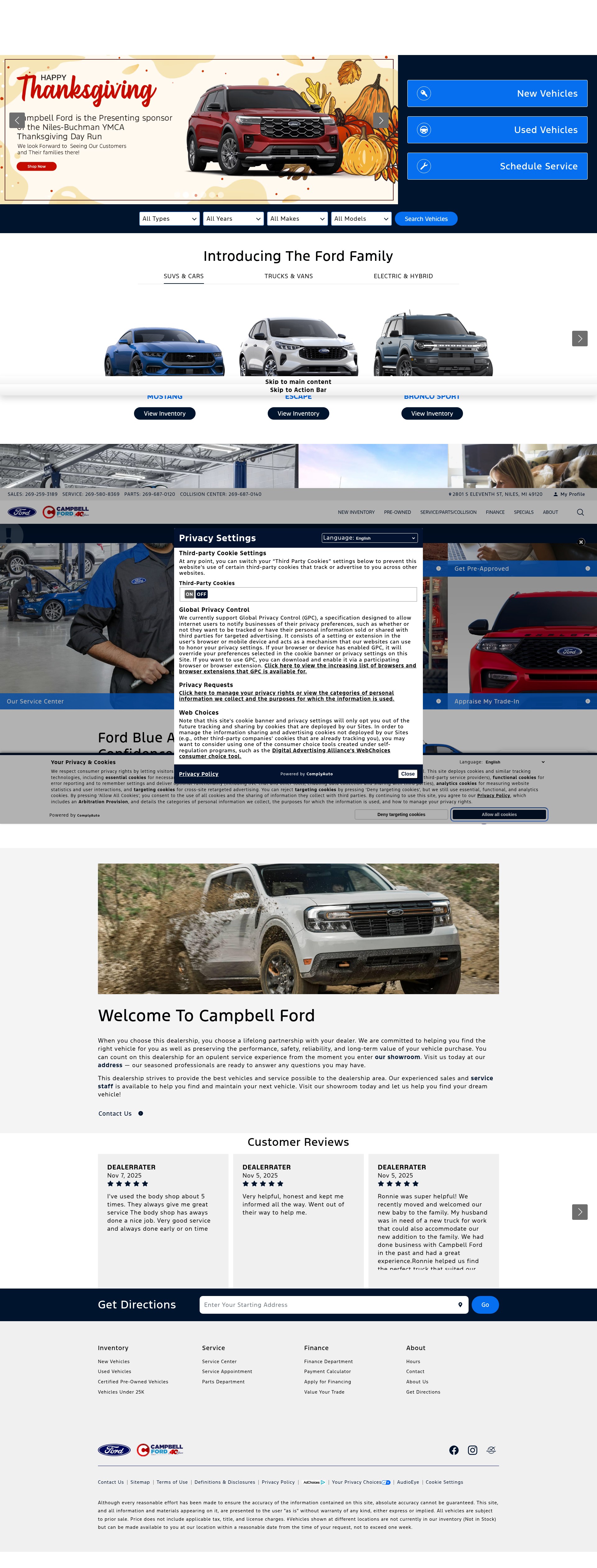 Screenshot of www.campbellfordniles.com