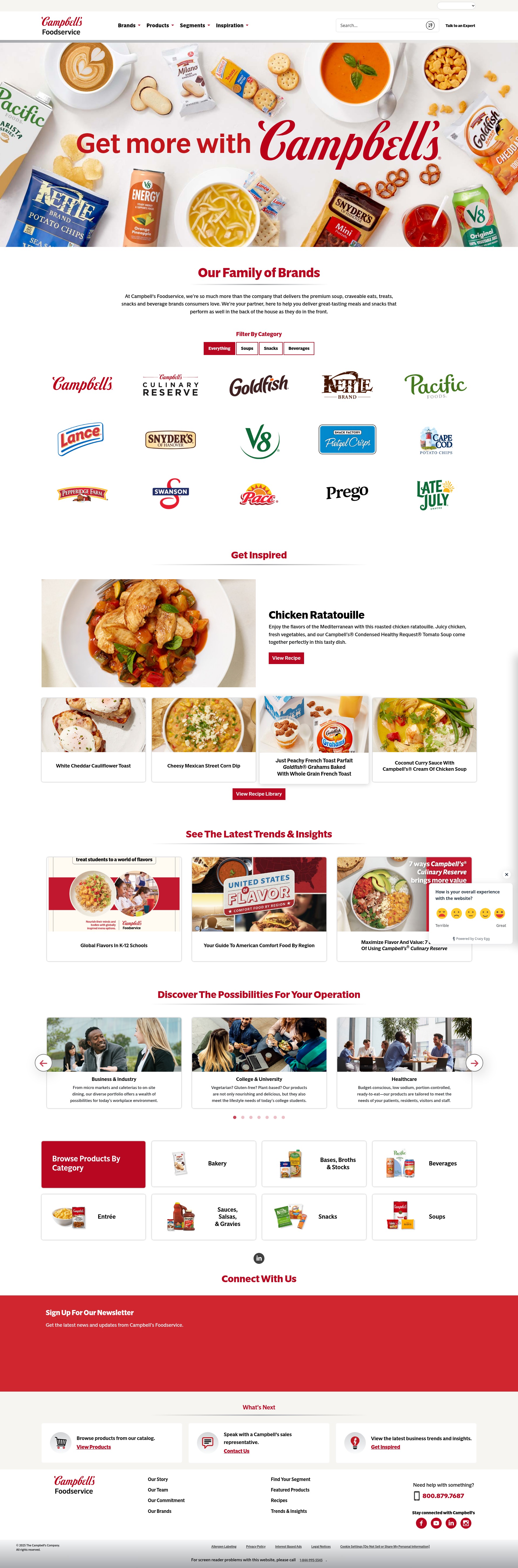 Screenshot of www.campbellsfoodservice.com