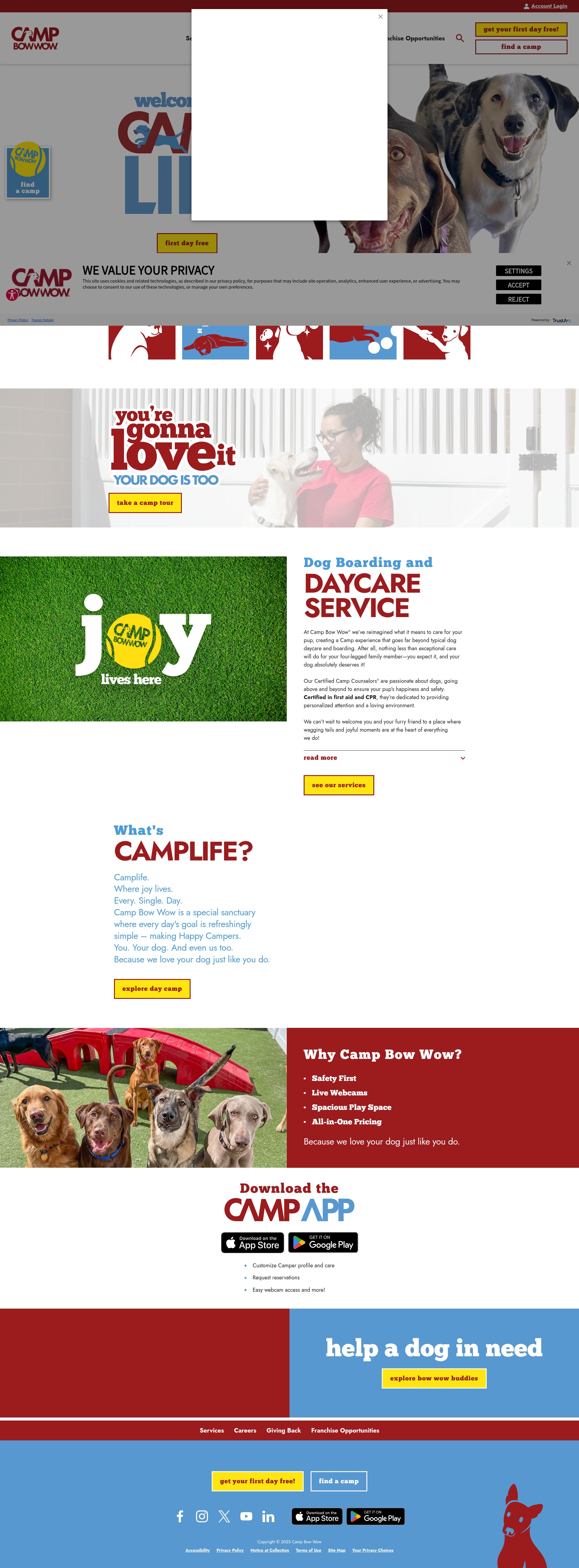 Screenshot of www.campbowwow.com