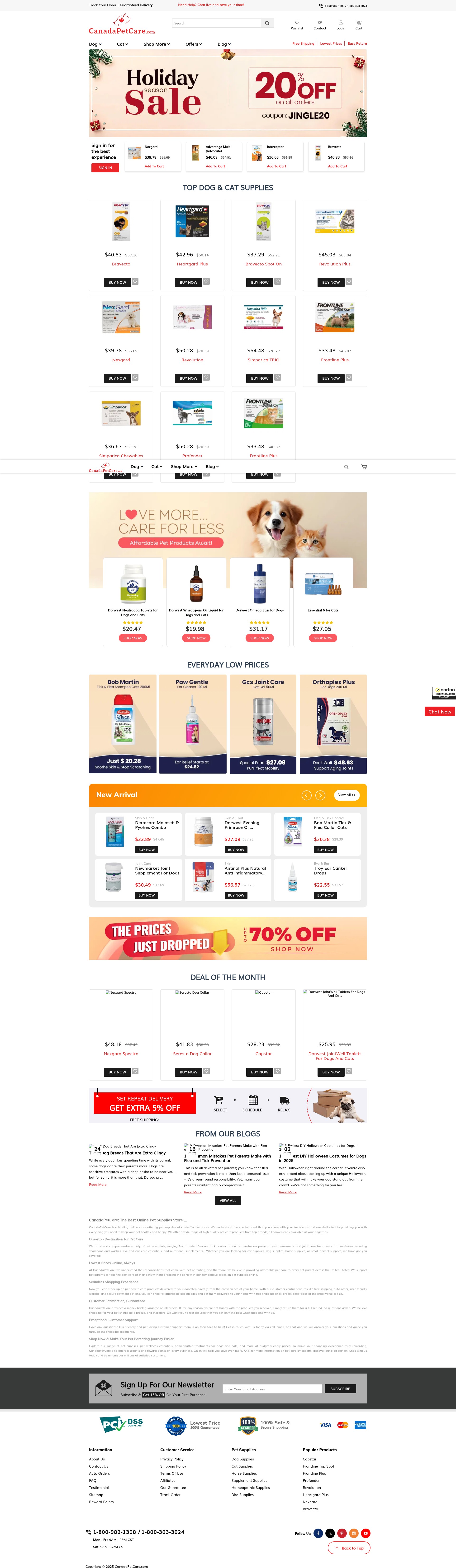 Screenshot of www.canadapetcare.com