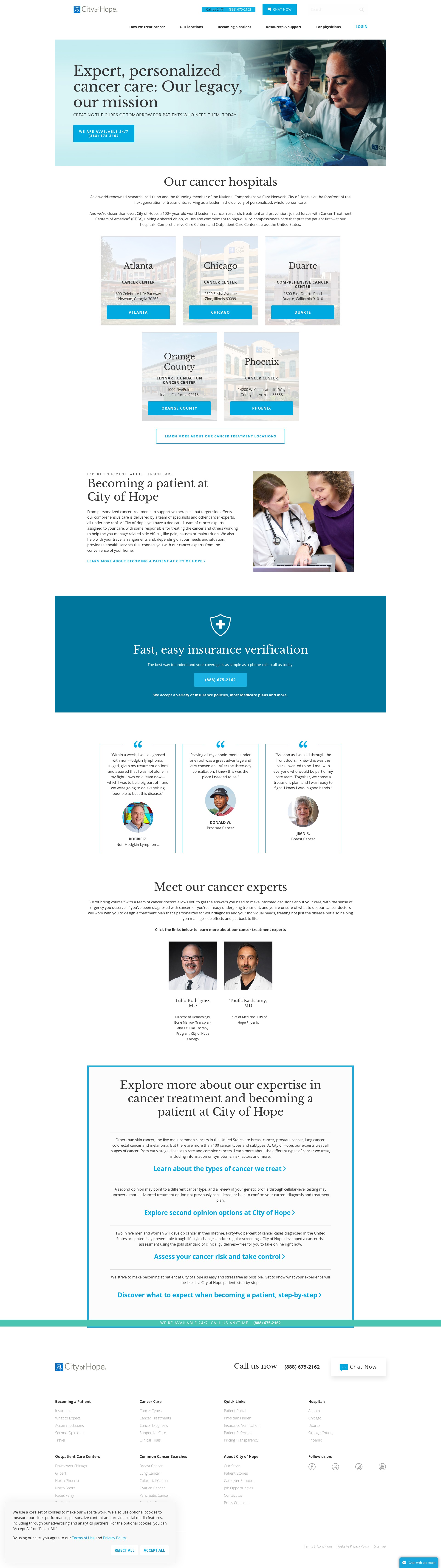 Screenshot of www.cancercenter.com