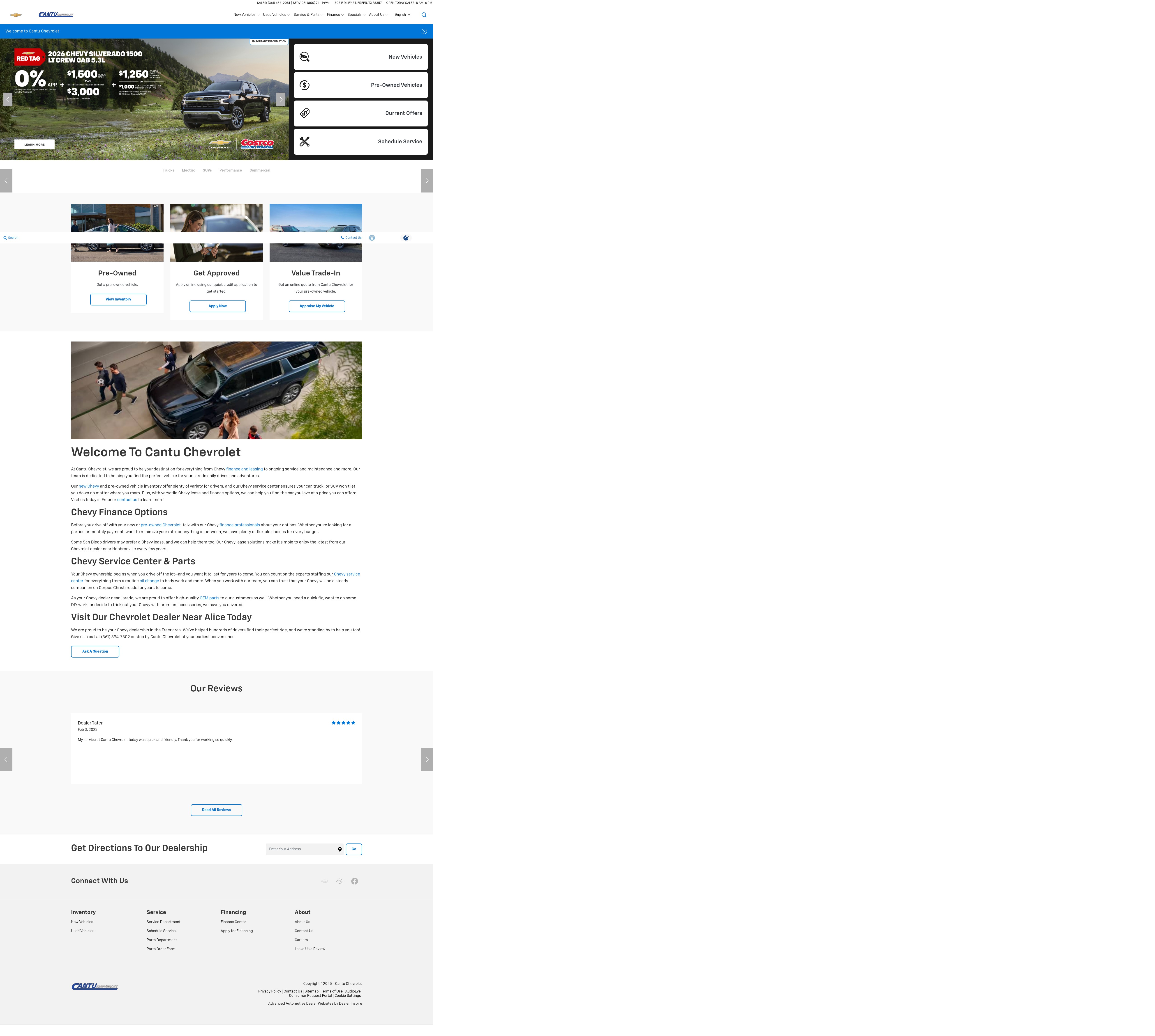 Screenshot of www.cantuchevrolet.com