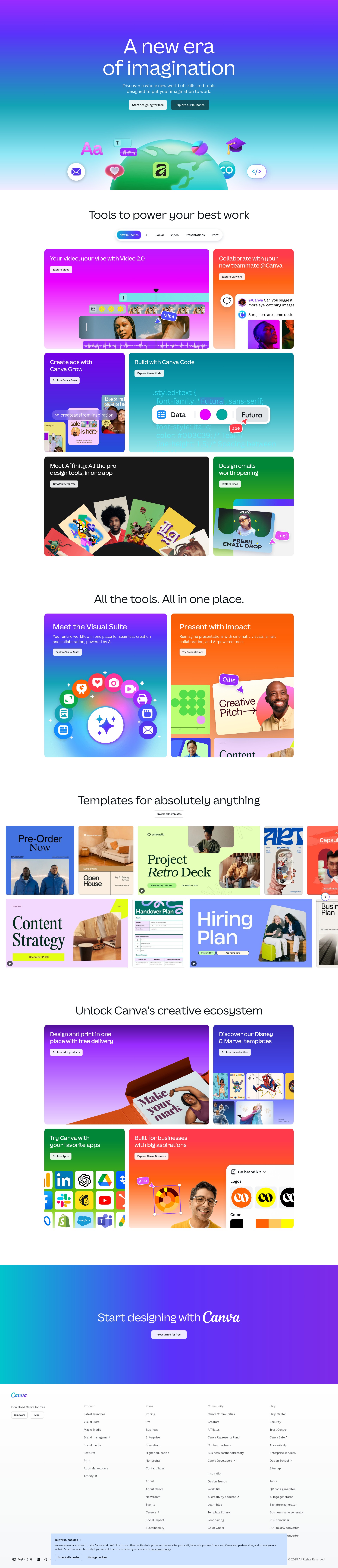 Screenshot of www.canva.com