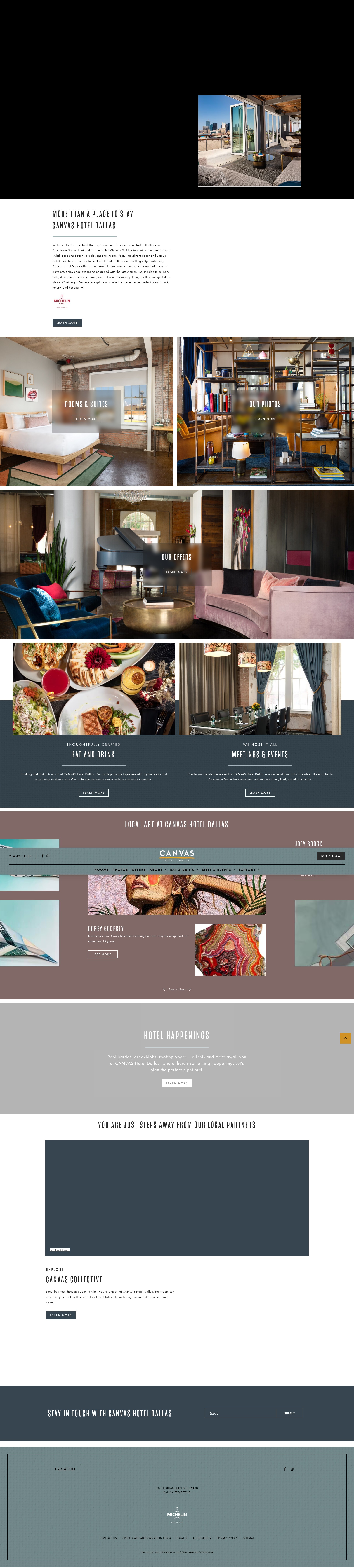 Screenshot of www.canvashoteldallas.com