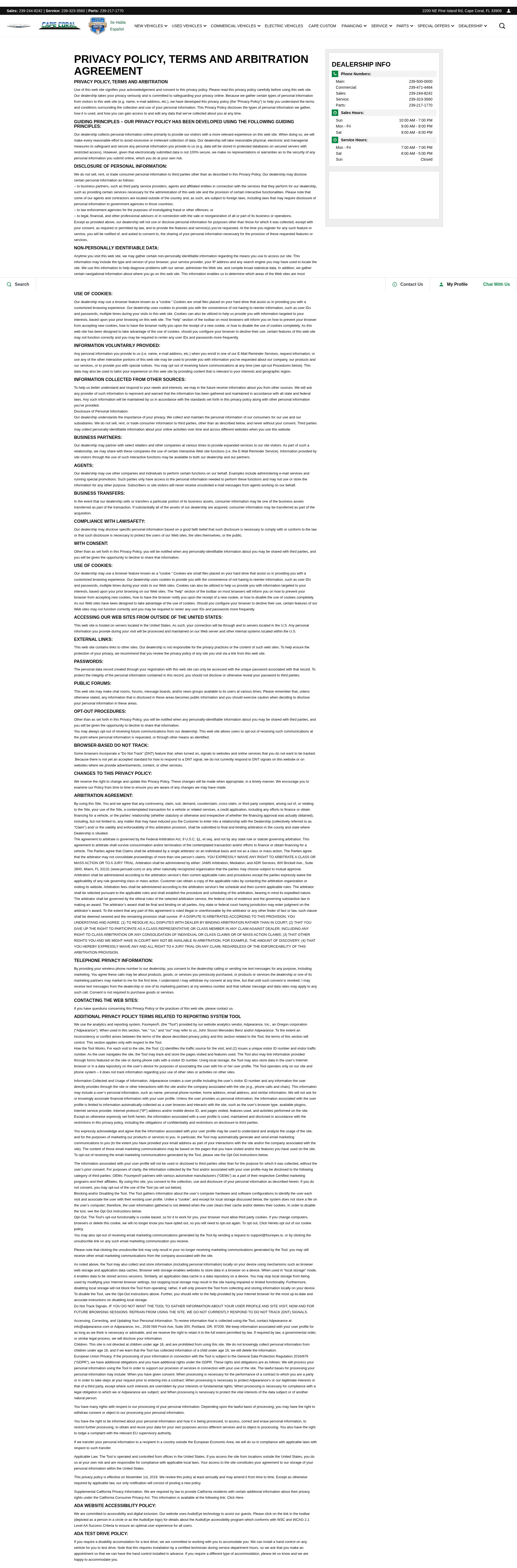 Screenshot of www.capecoralchryslerdodgejeepram.com
