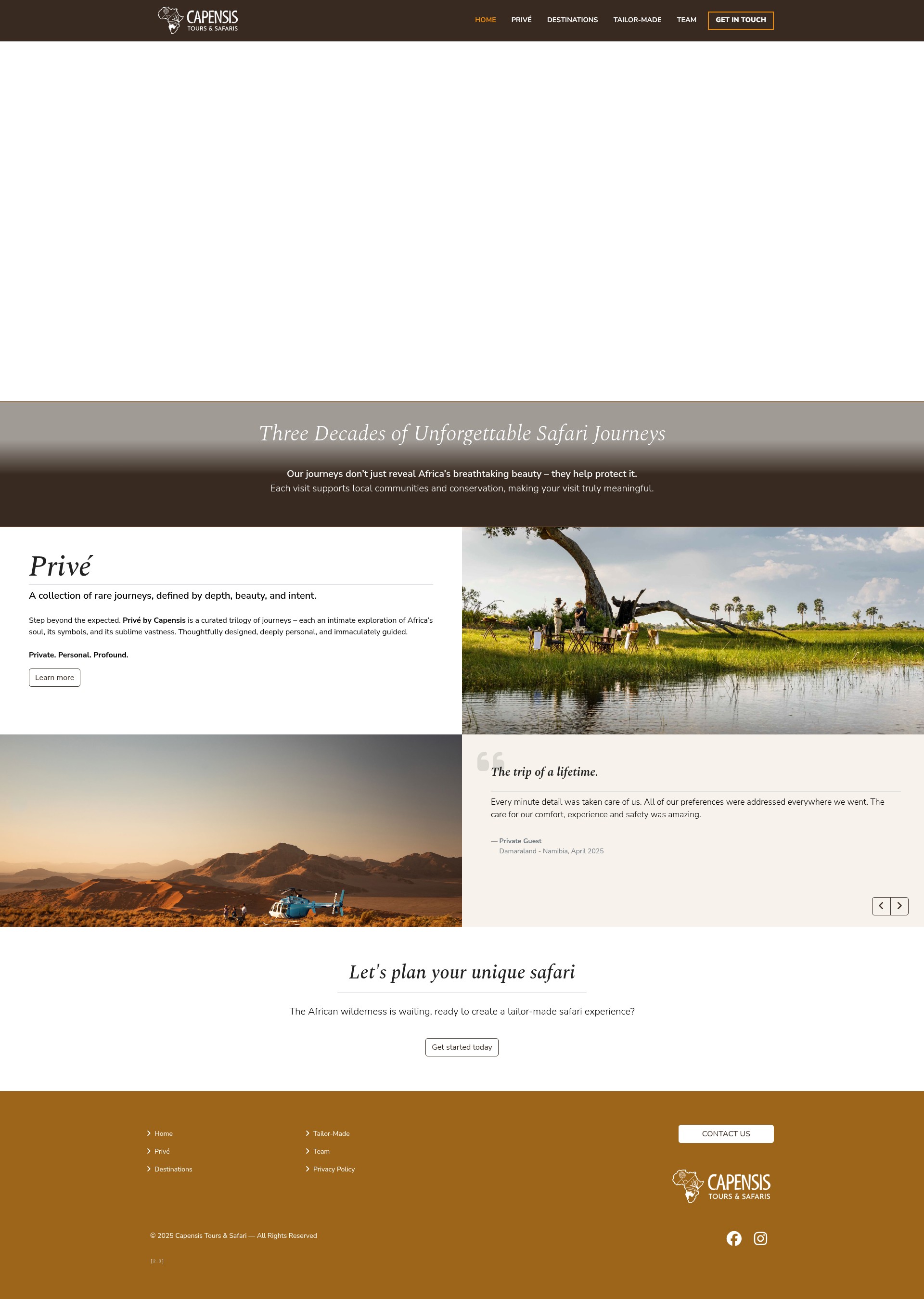 Screenshot of www.capensistours.com