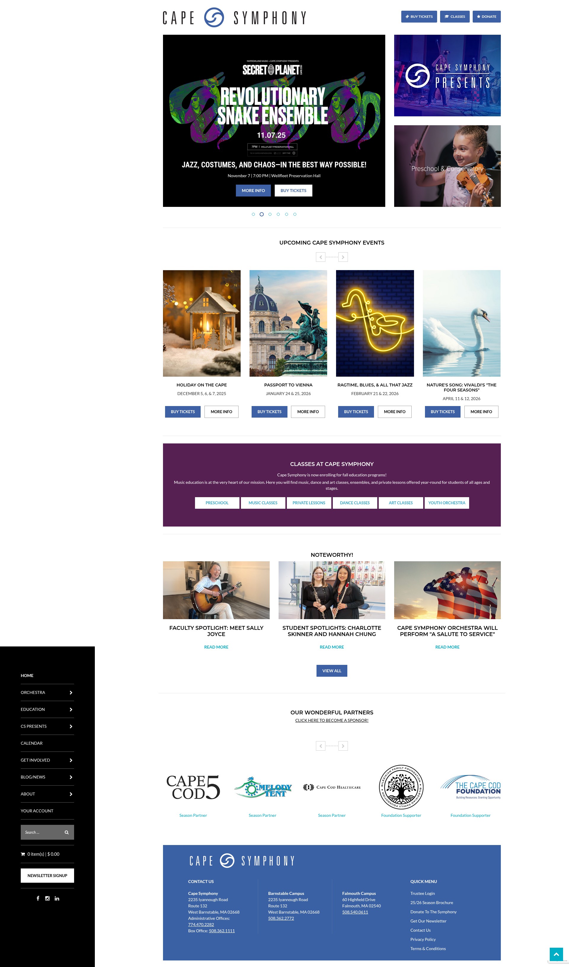 Screenshot of www.capesymphony.org