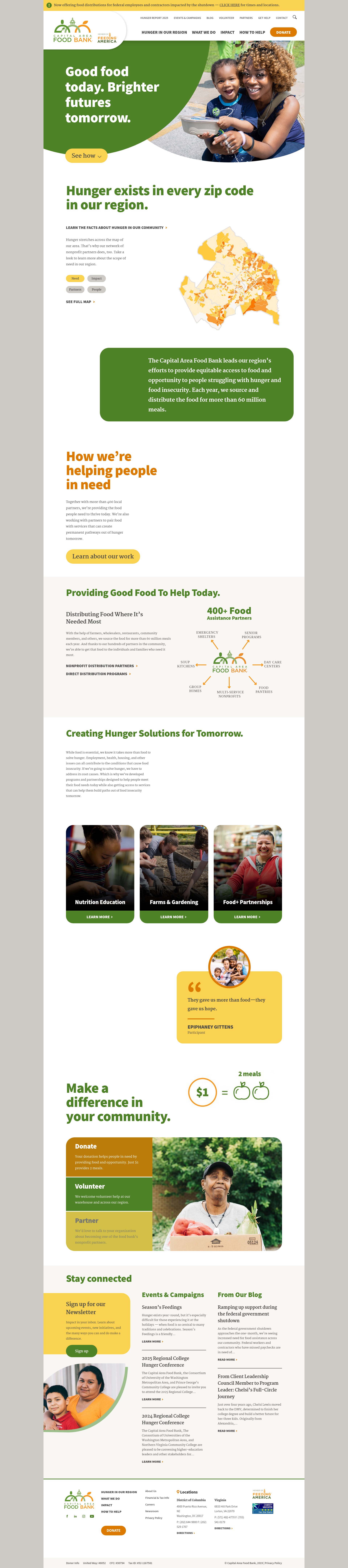 Screenshot of www.capitalareafoodbank.org