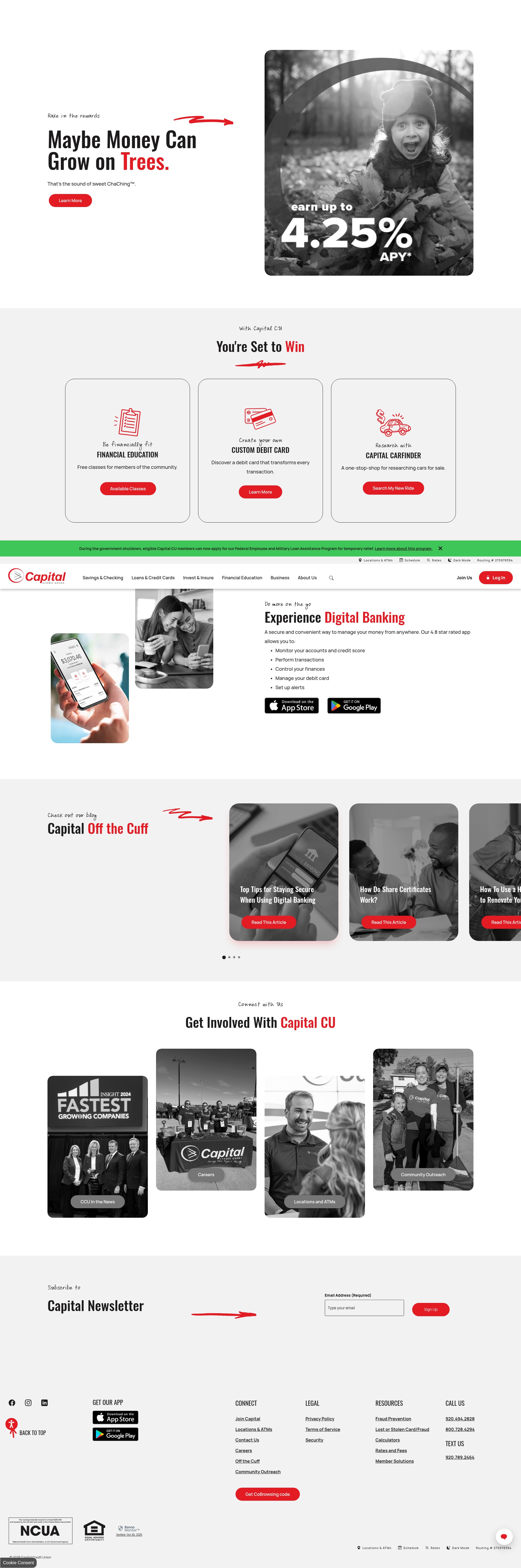 Screenshot of www.capitalcu.com