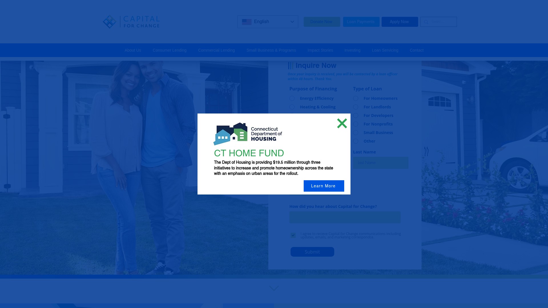 Screenshot of www.capitalforchange.org