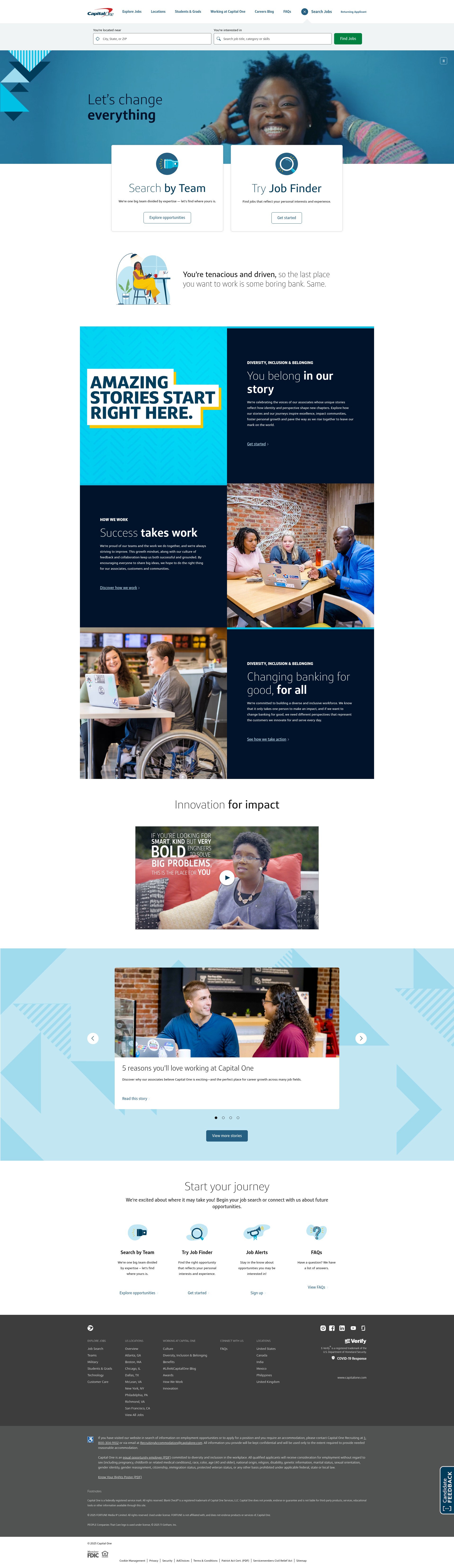 Screenshot of www.capitalonecareers.com