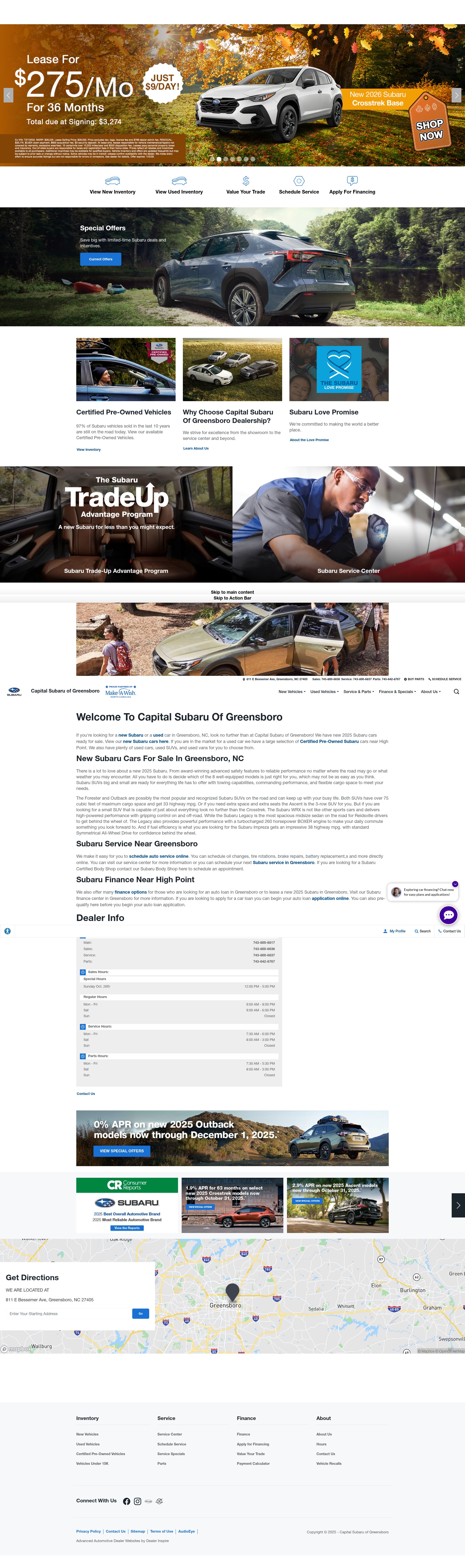 Screenshot of www.capitalsubarugreensboro.com