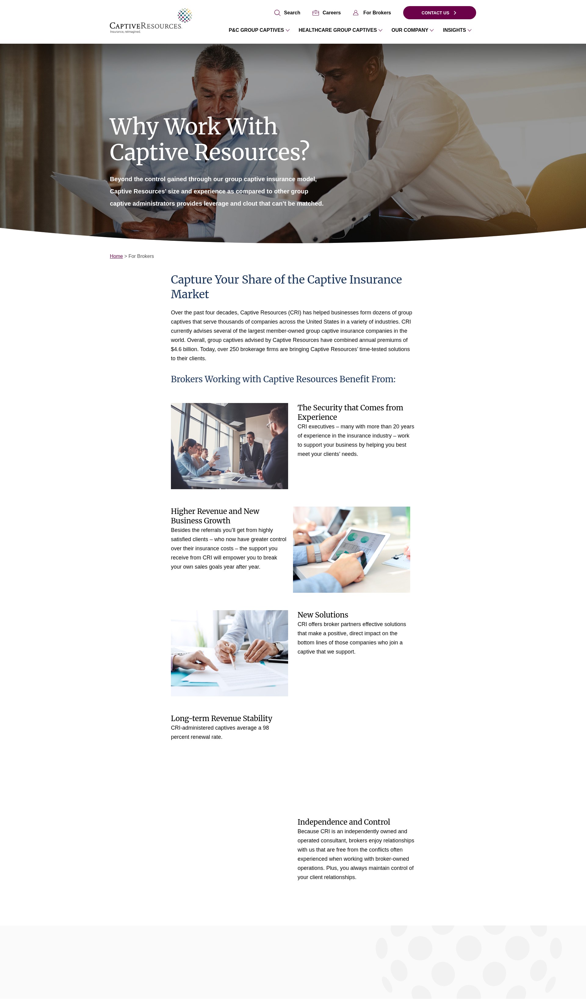 Screenshot of www.captiveresources.com