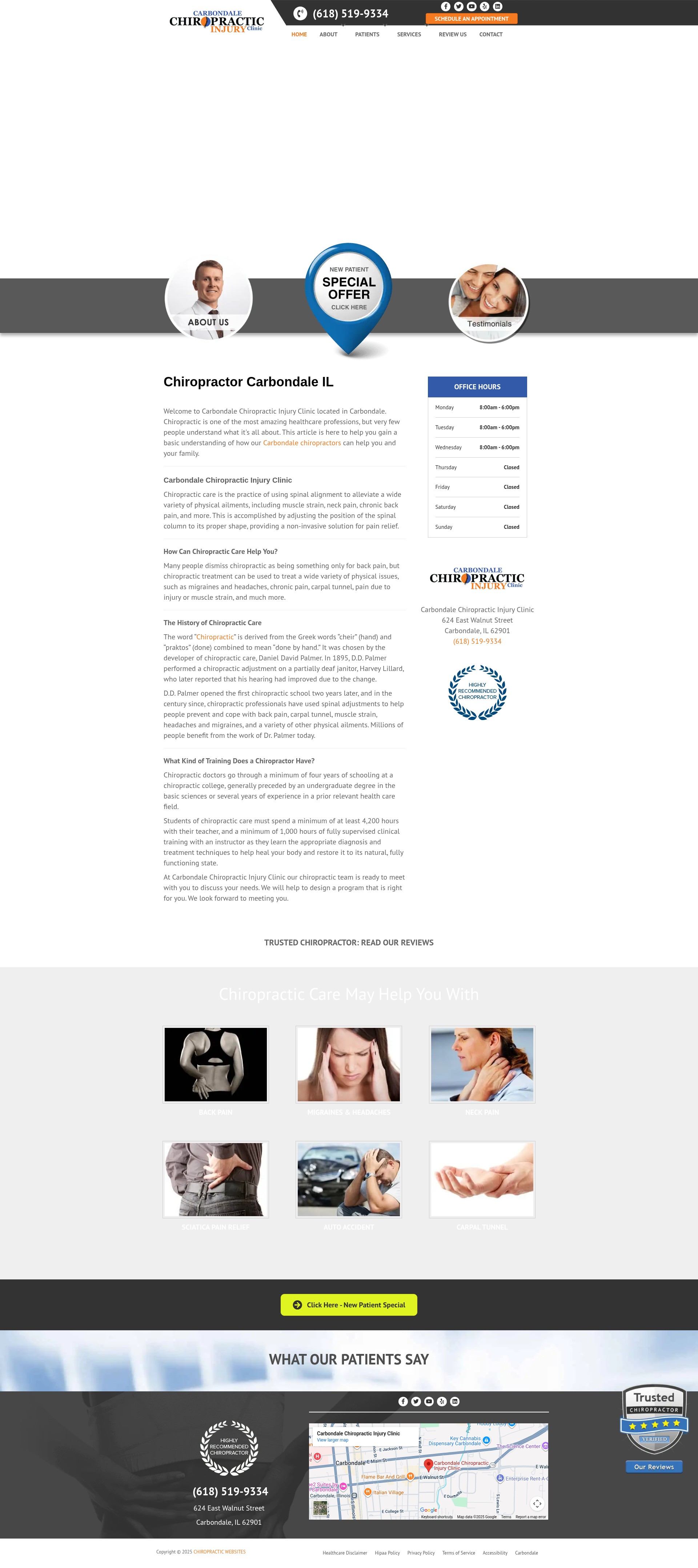 Screenshot of www.carbondalechiropracticinjuryclinic.com