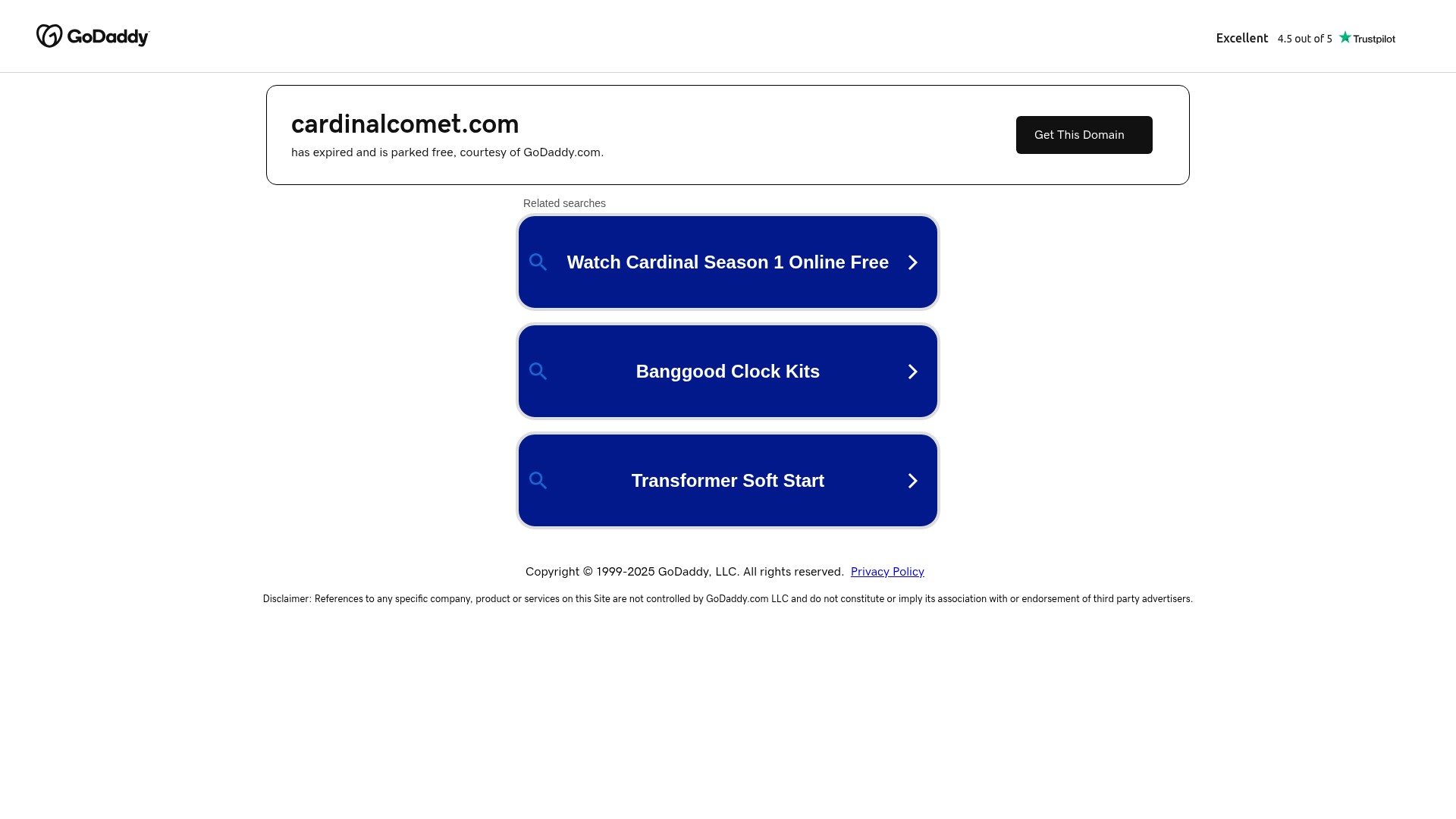 Screenshot of www.cardinalcomet.com