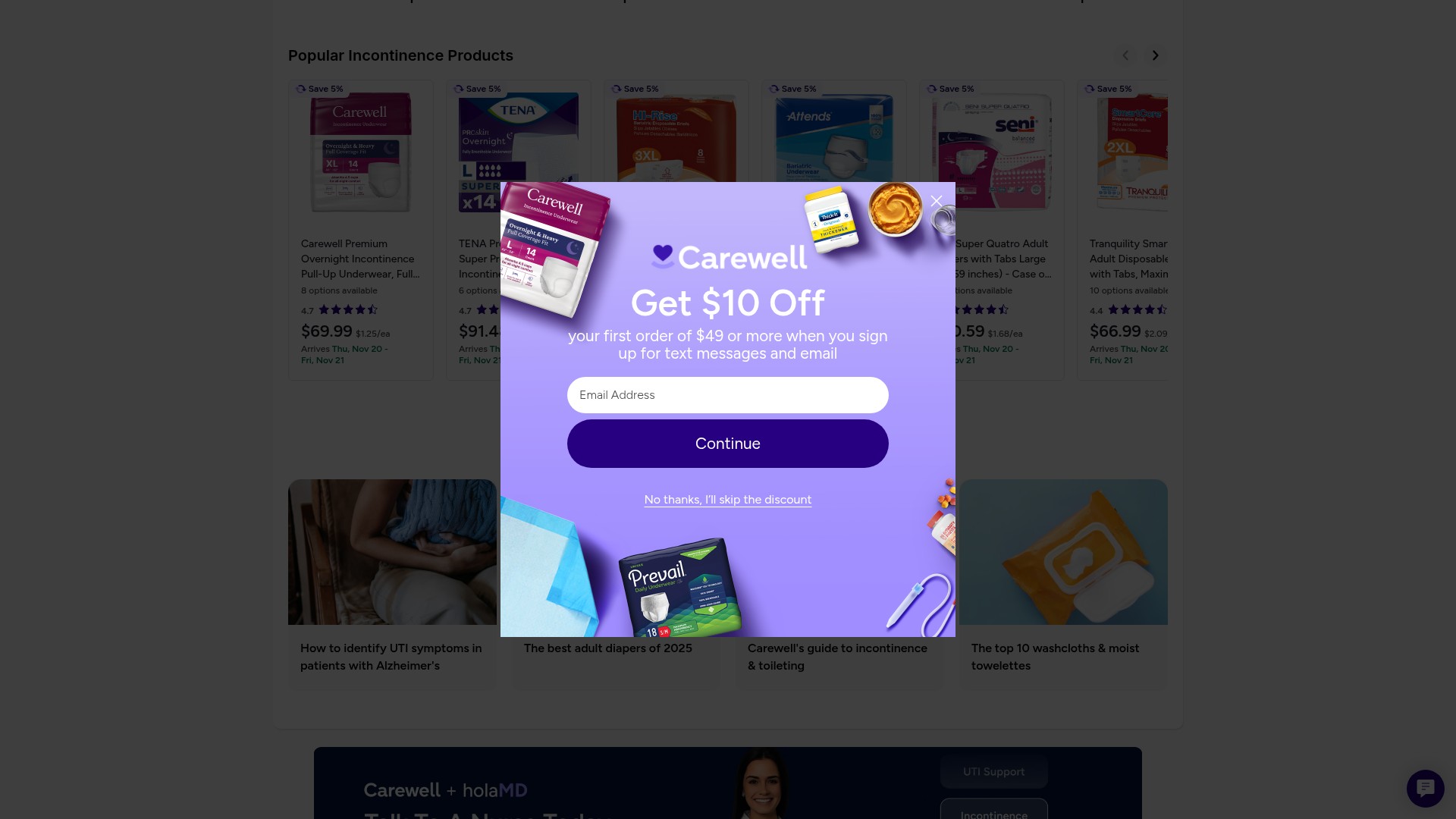 Screenshot of www.carewell.com