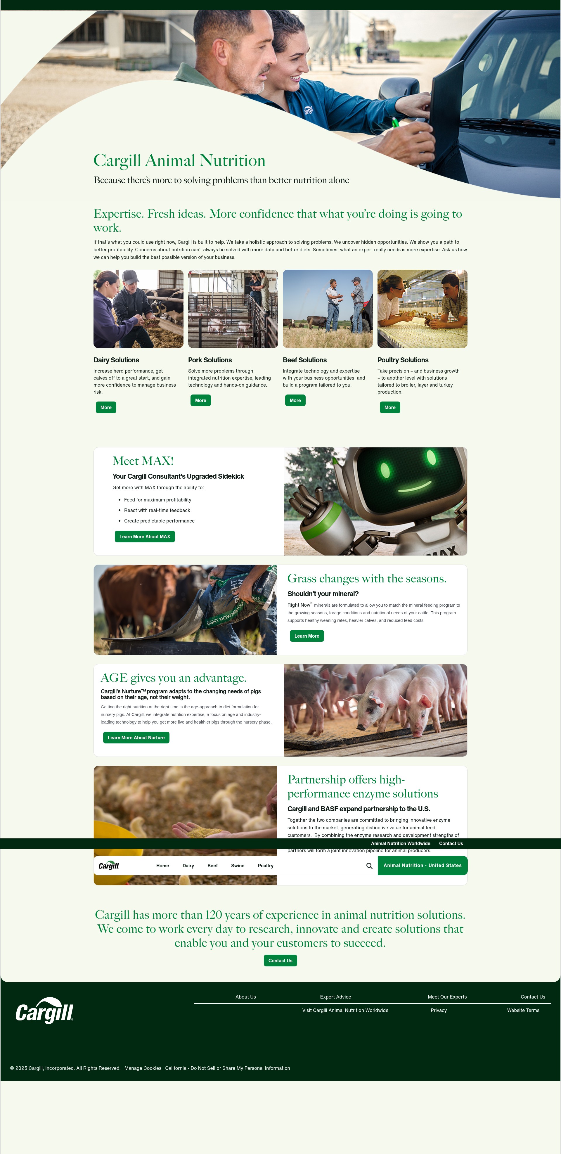 Screenshot of www.cargillanimalnutrition.com
