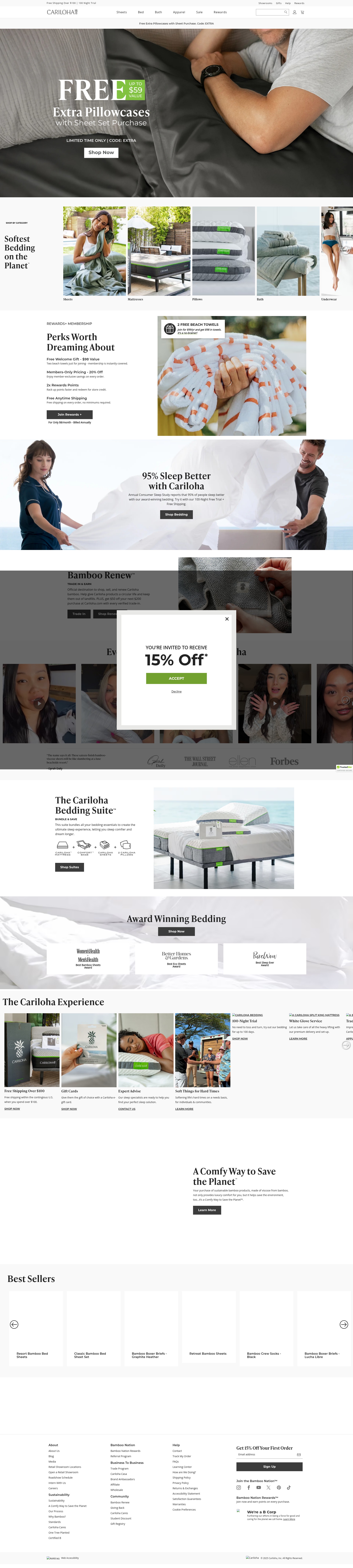 Screenshot of www.cariloha.com