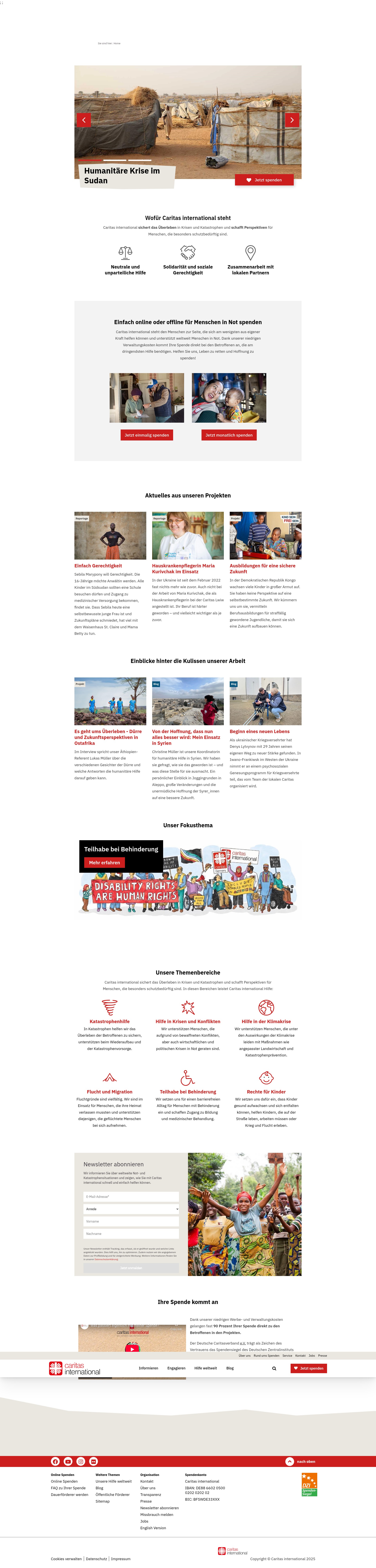 Screenshot of www.caritas-international.de