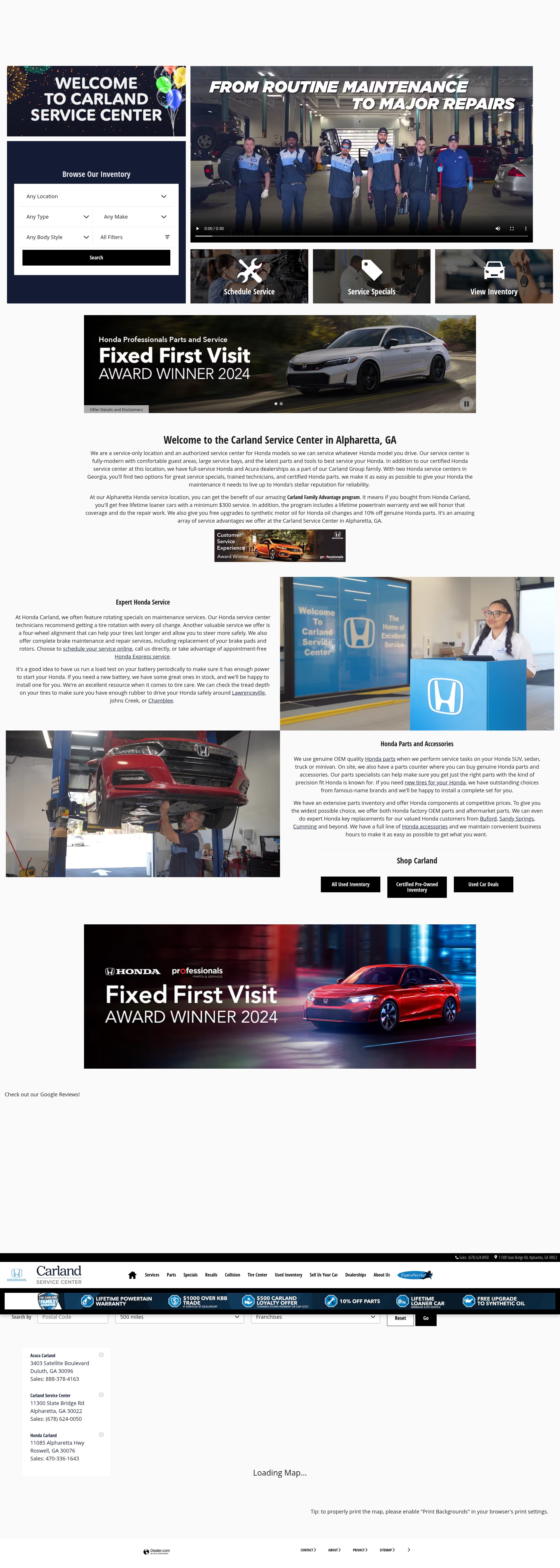 Screenshot of www.carlandservice.com