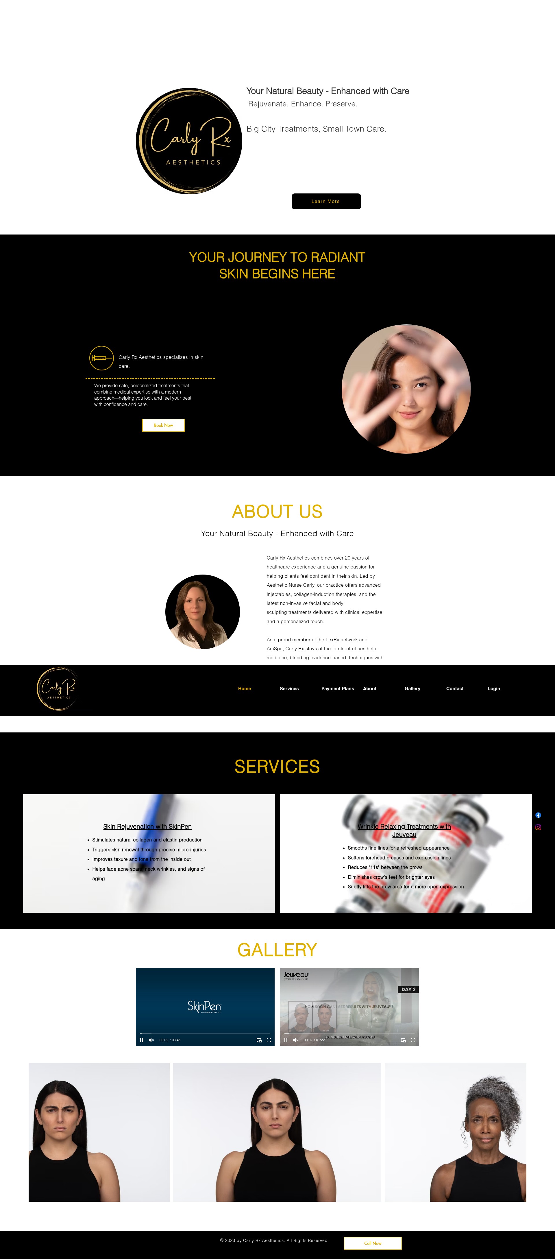 Screenshot of www.carlyrxaesthetics.com
