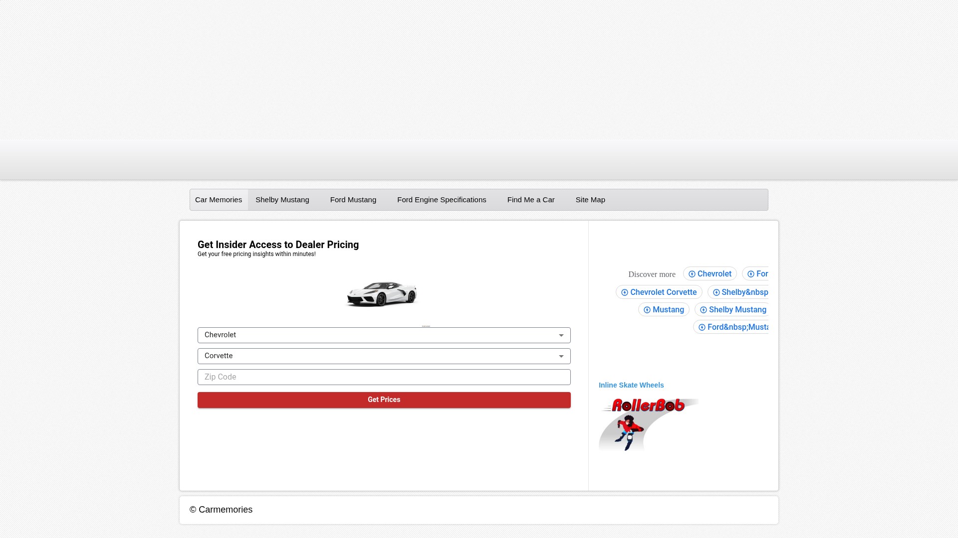 Screenshot of www.carmemories.com