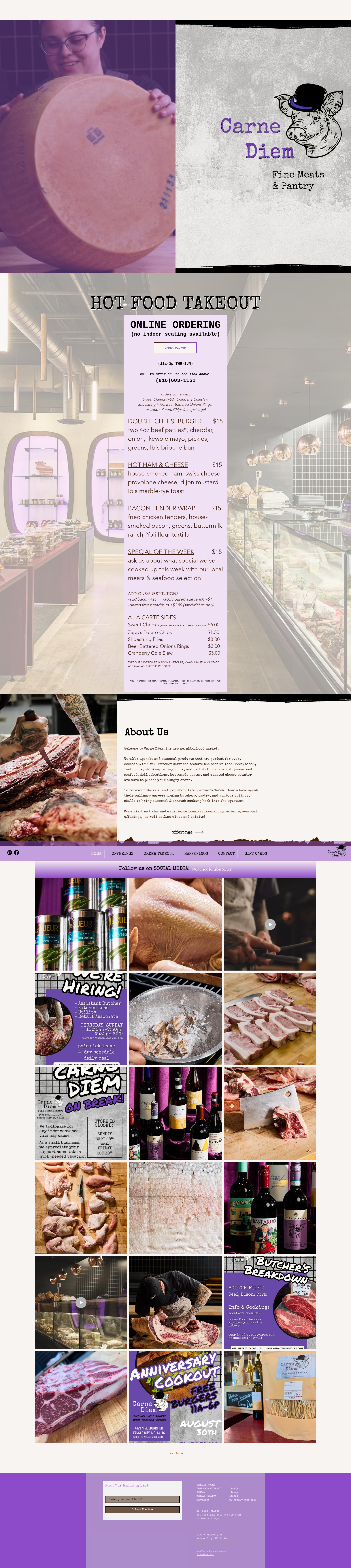 Screenshot of www.carnediembutcher.com