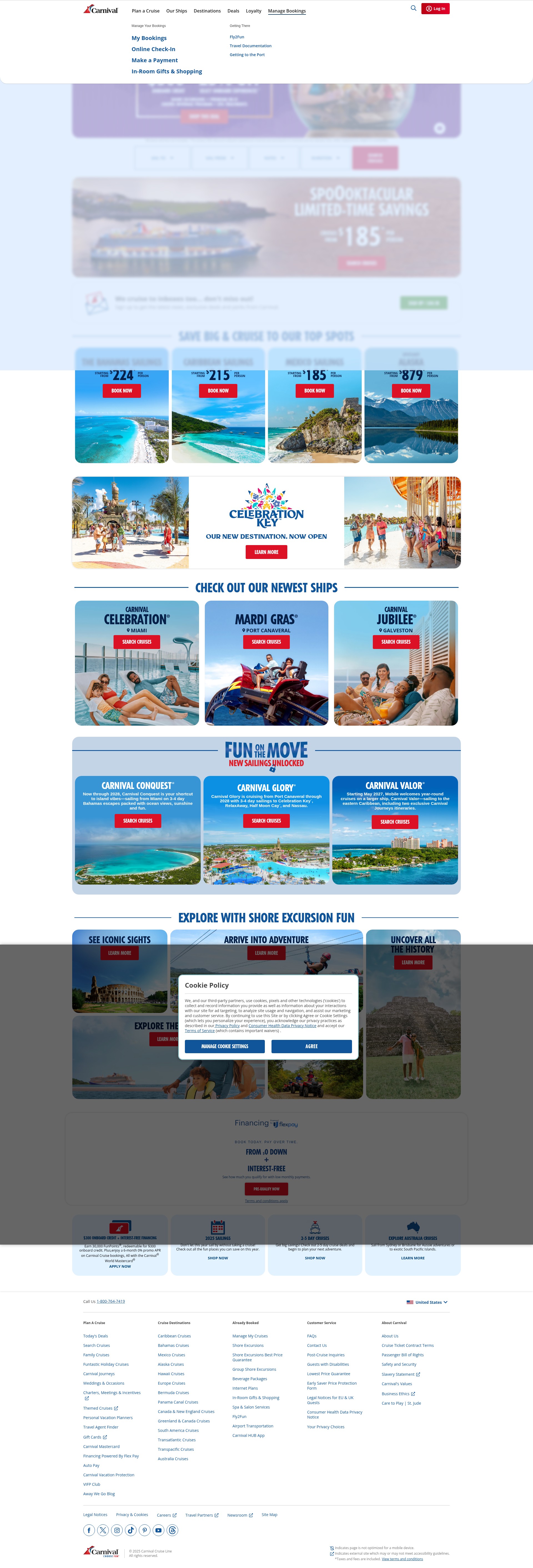 Screenshot of www.carnival.com