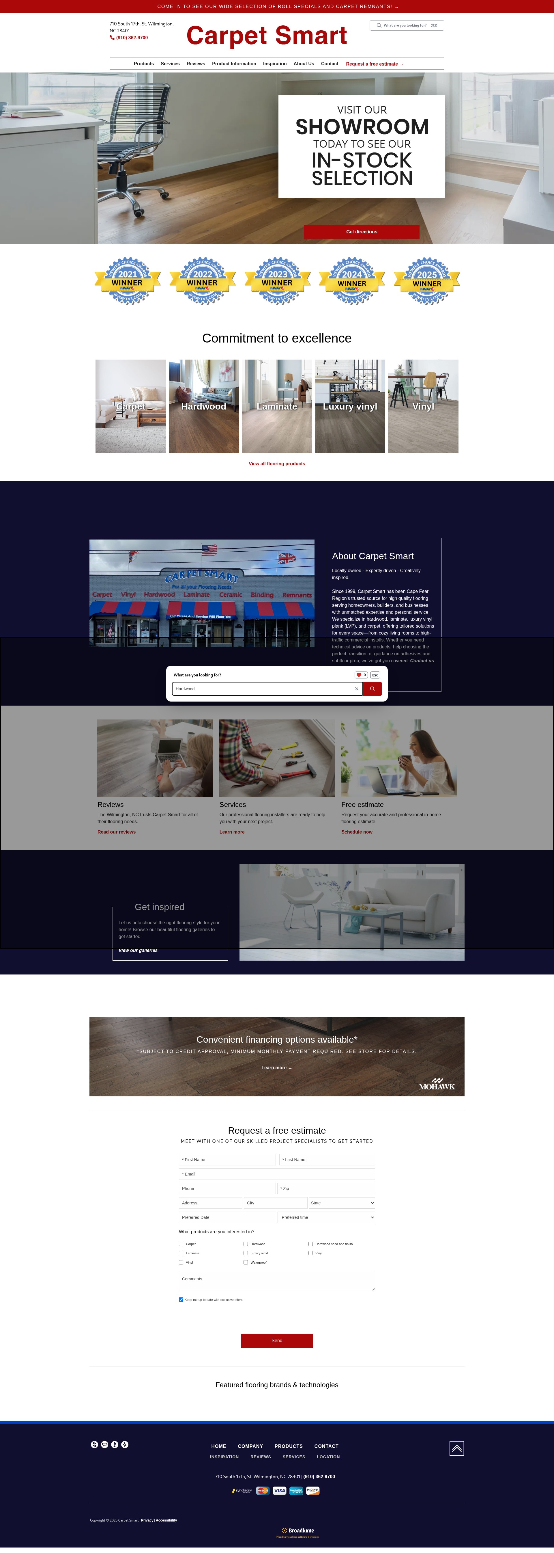 Screenshot of www.carpetsmartwilmington.com