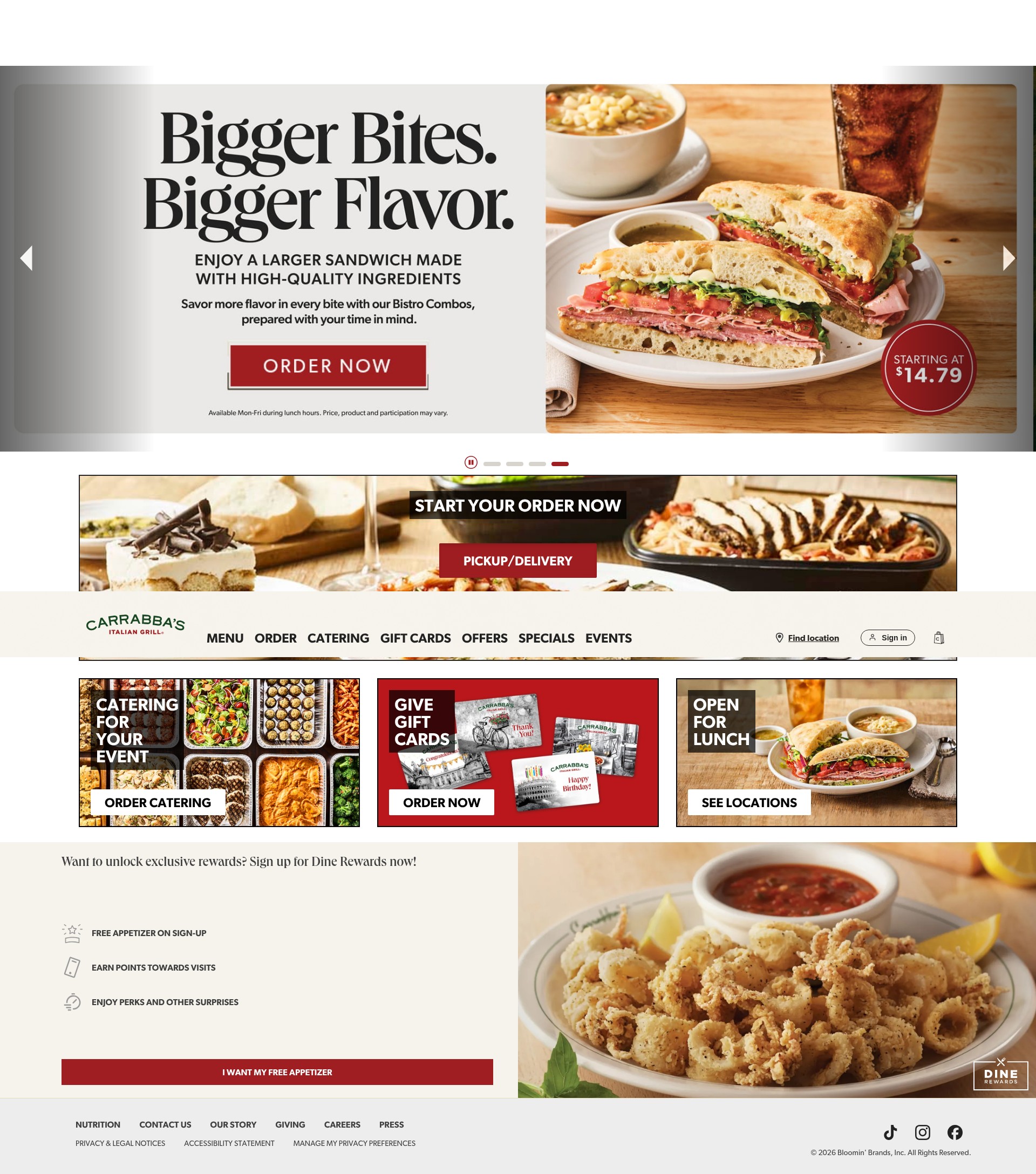 Screenshot of www.carrabbas.com