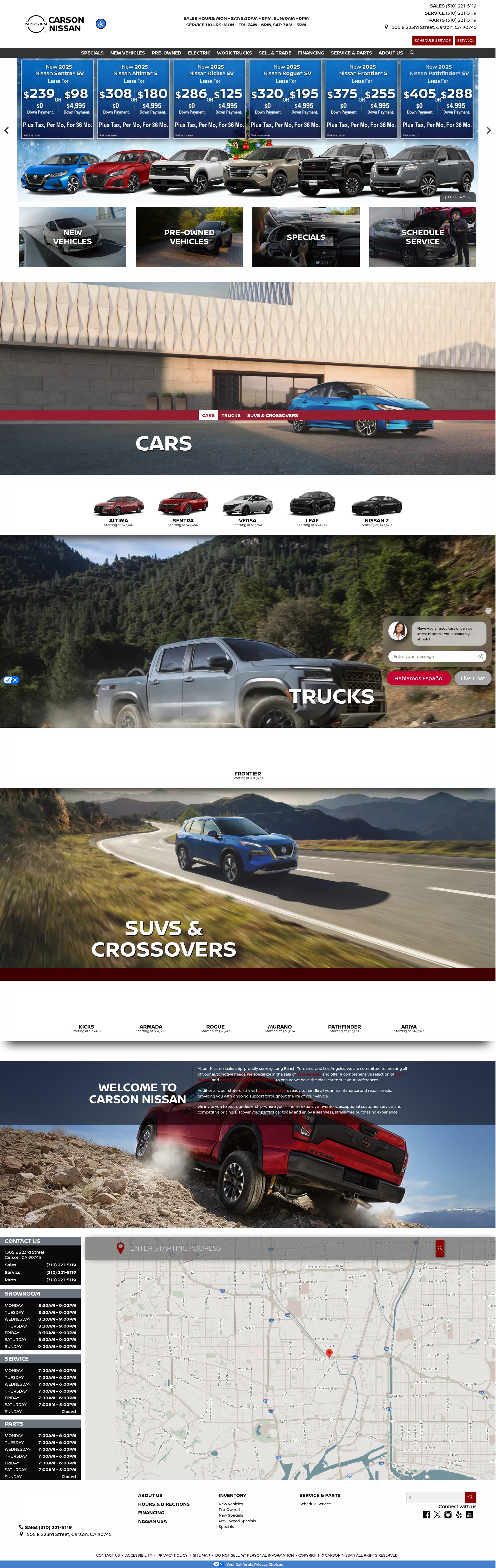 Screenshot of www.carsonnissan.com