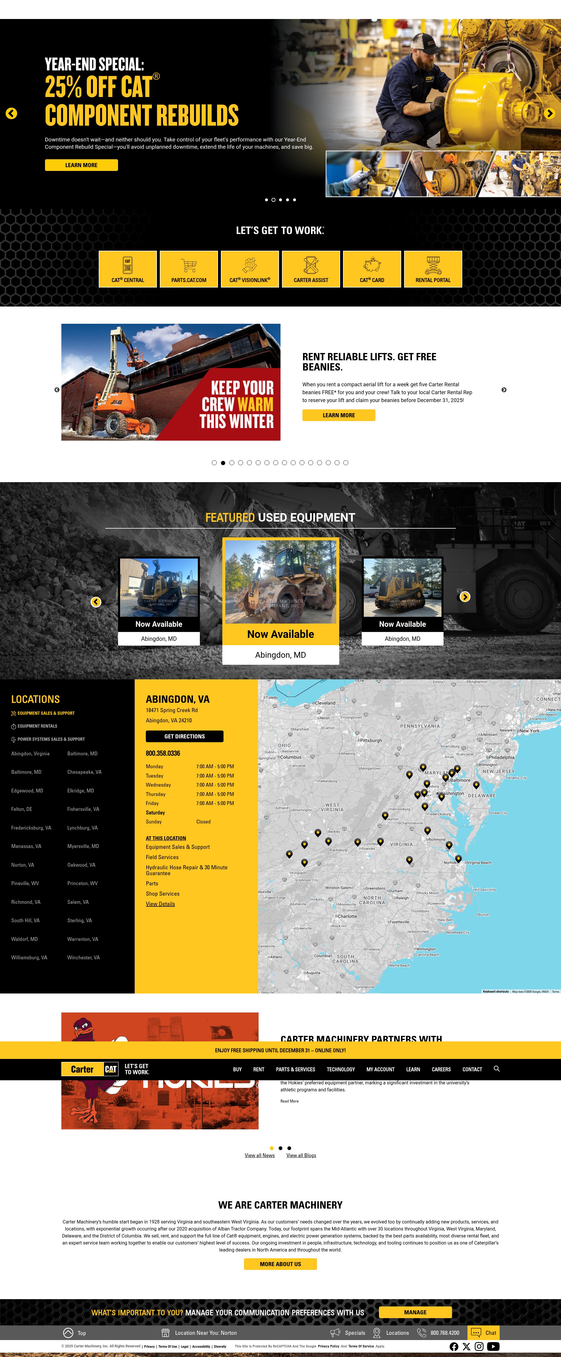 Screenshot of www.cartermachinery.com