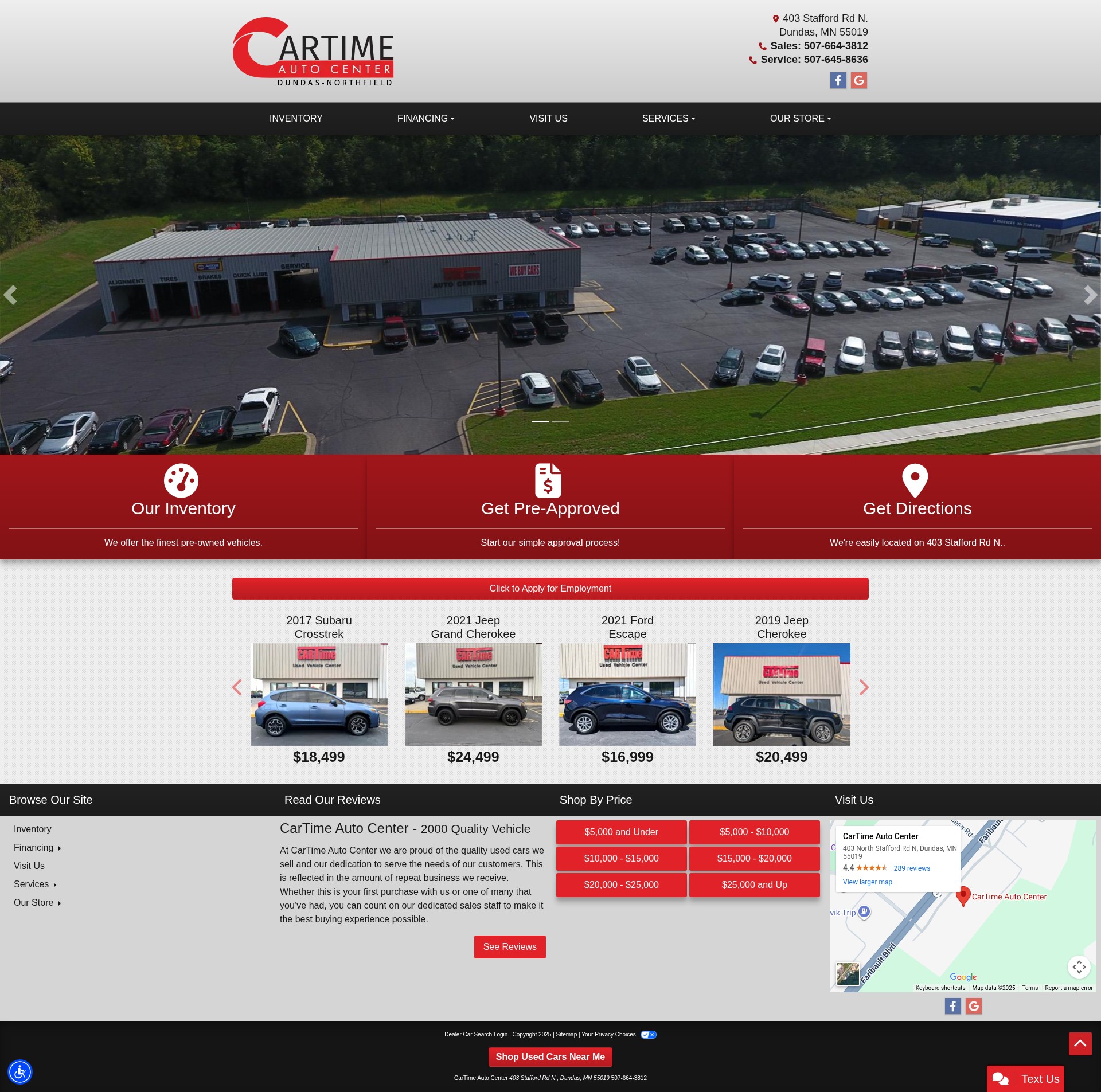 Screenshot of www.cartimeautocenter.com