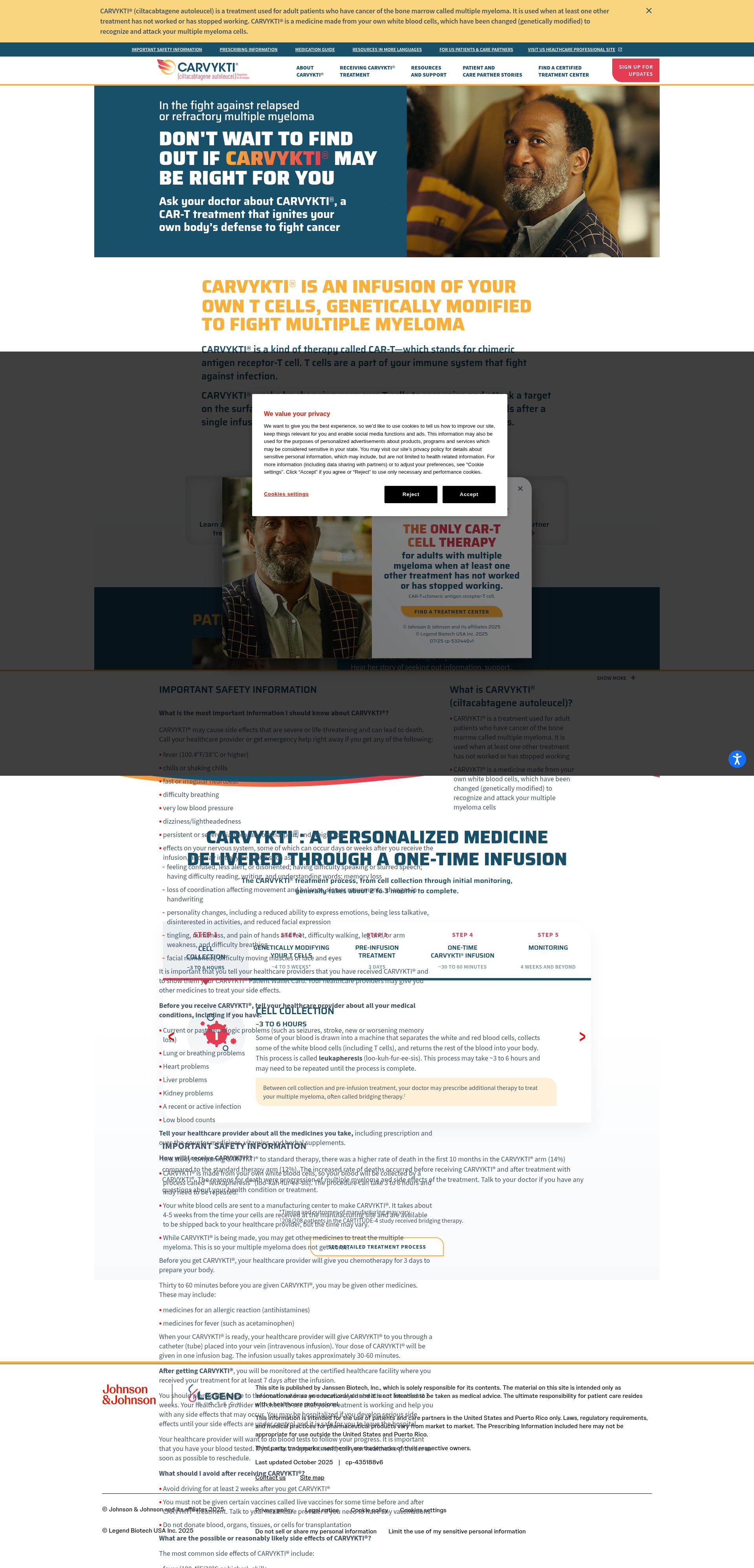 Screenshot of www.carvykti.com