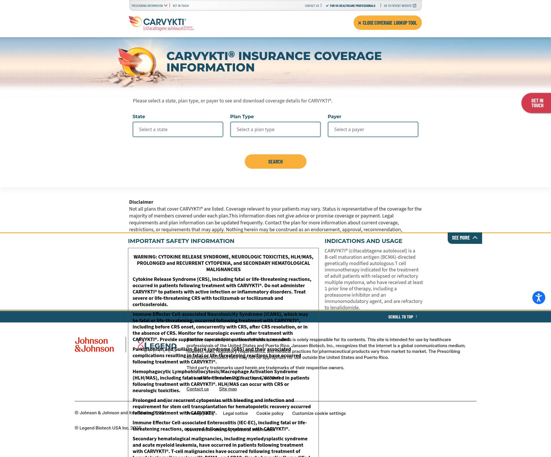 Screenshot of www.carvyktihcp.com