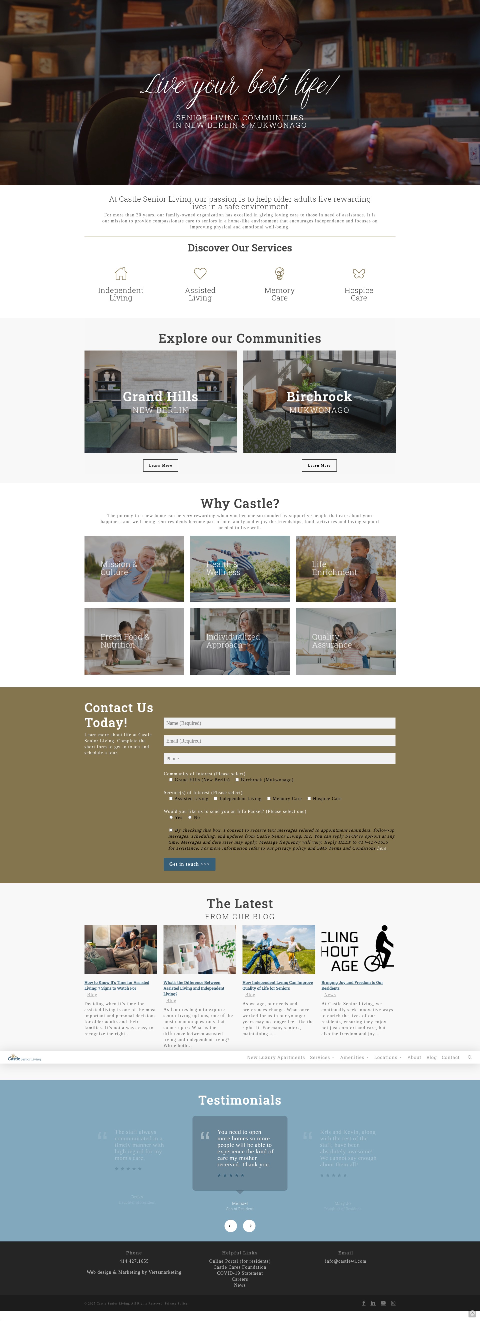 Screenshot of www.castlewi.com