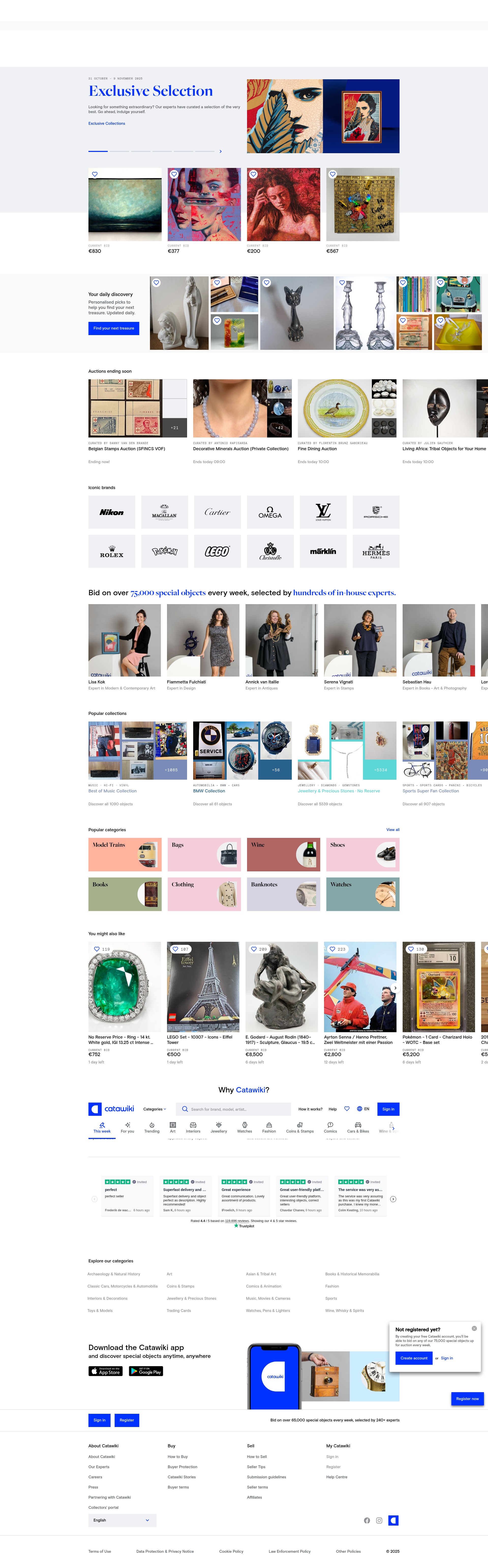 Screenshot of www.catawiki.com